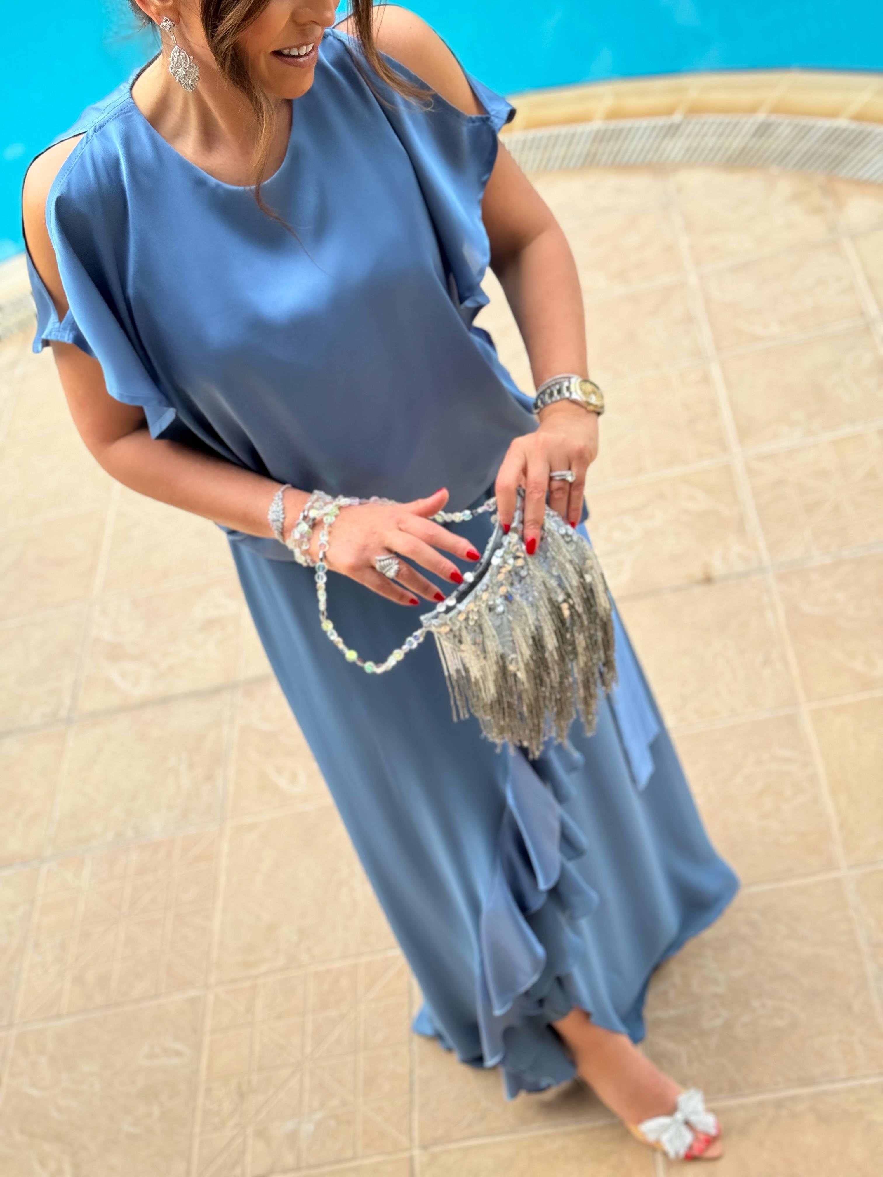 Amelia Elbise Azul-Modalody-Plus Size Evening Gowns