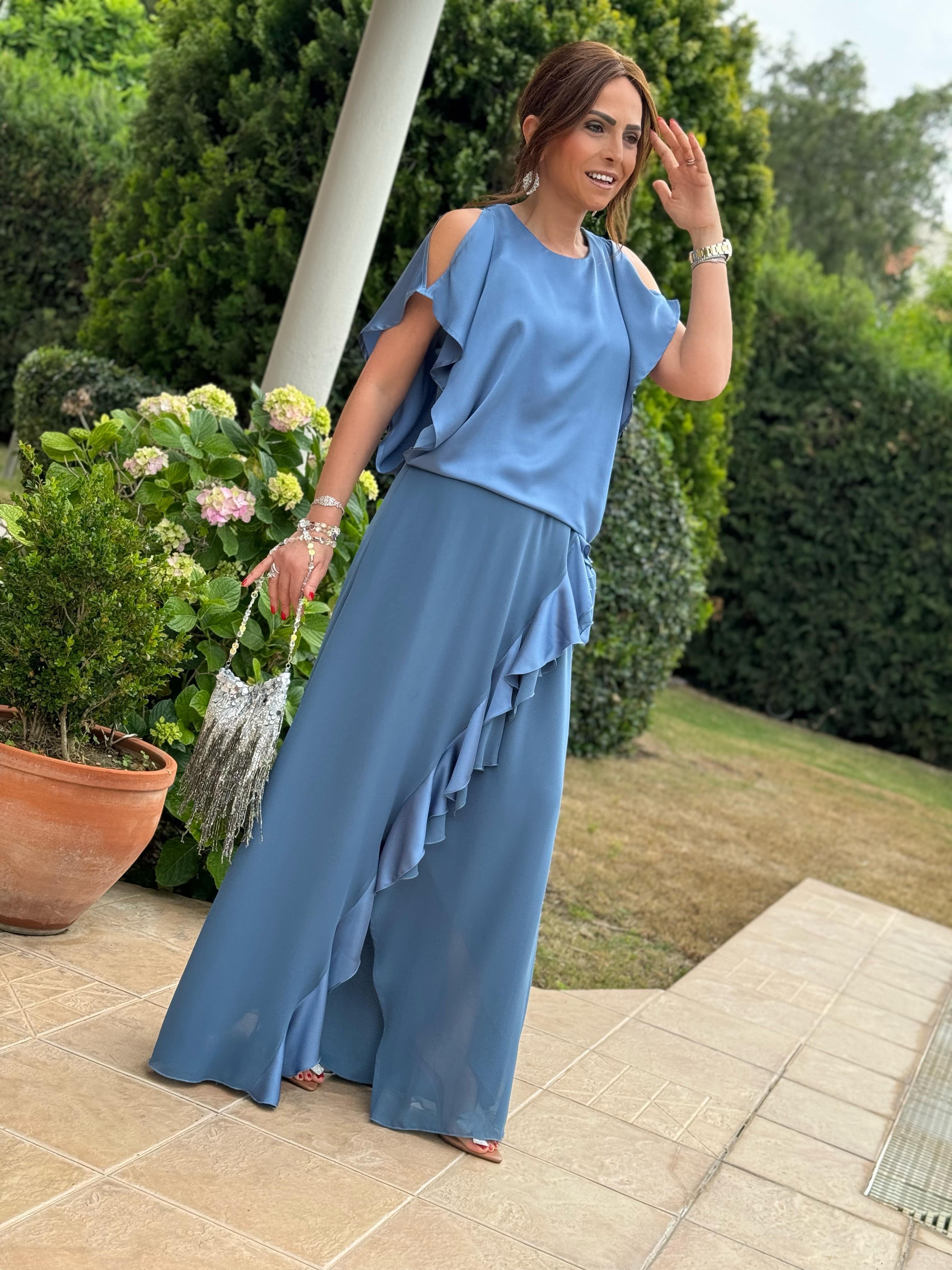 Amelia Elbise Azul-Modalody-Plus Size Evening Gowns