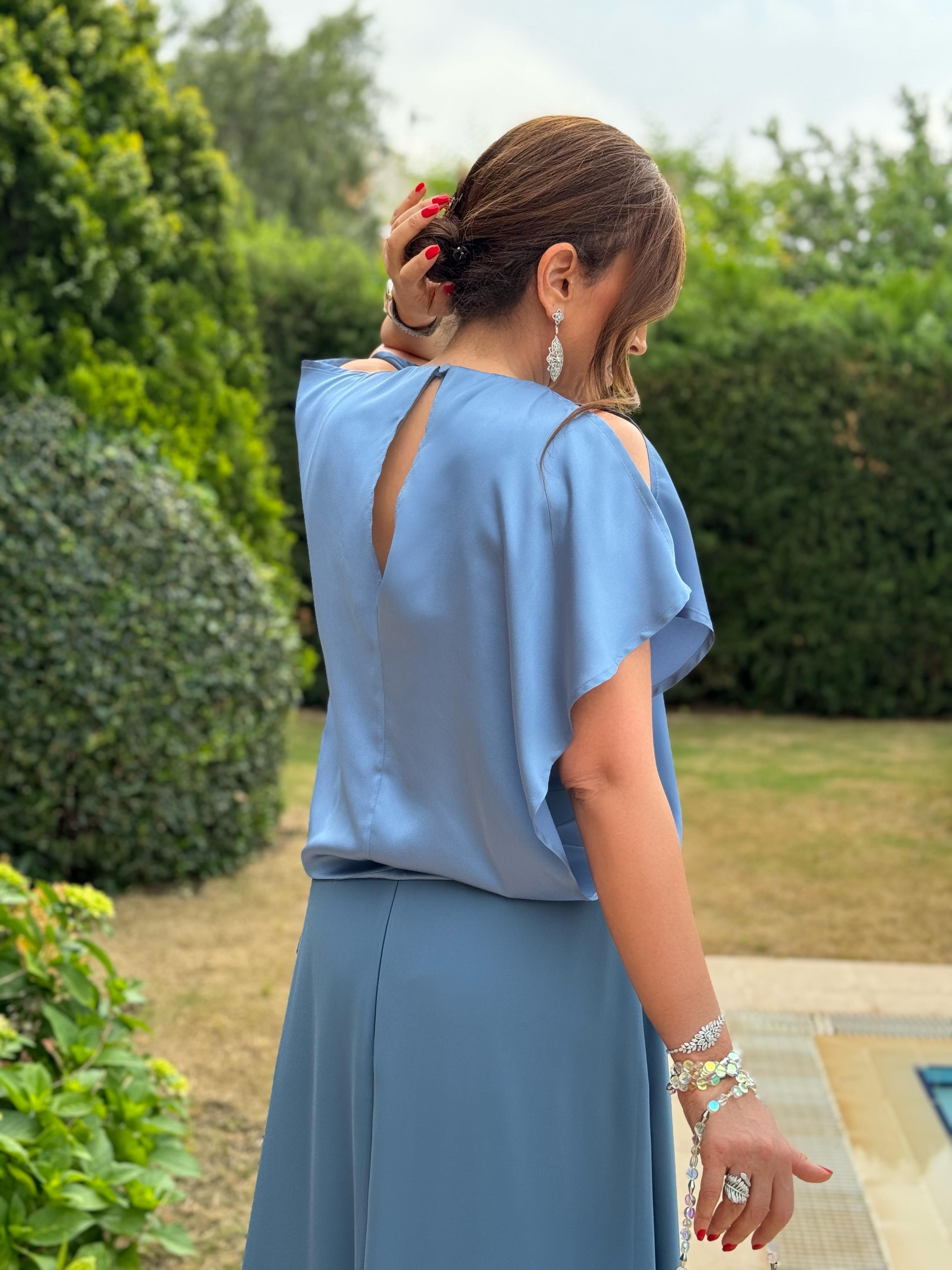 Amelia Elbise Azul-Modalody-Plus Size Evening Gowns