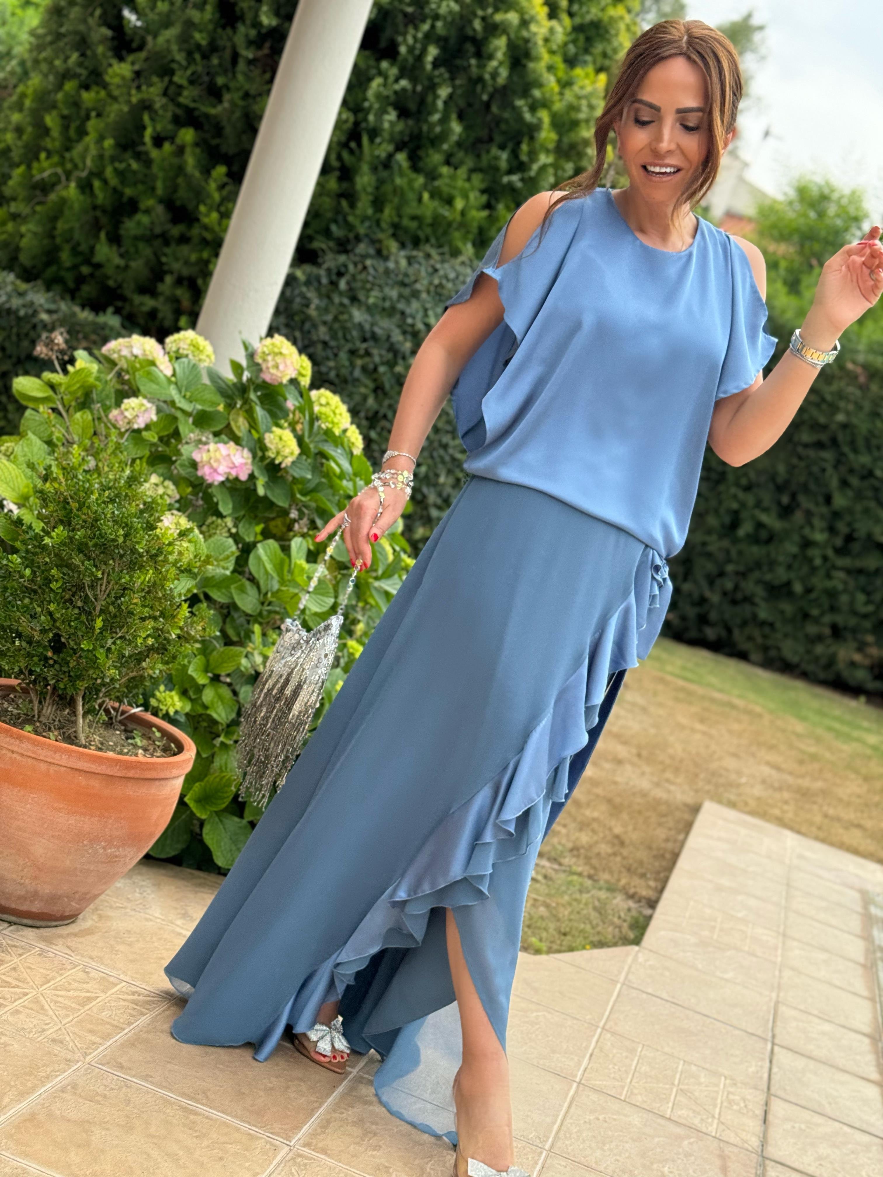 Amelia Elbise Azul-Modalody-Plus Size Evening Gowns