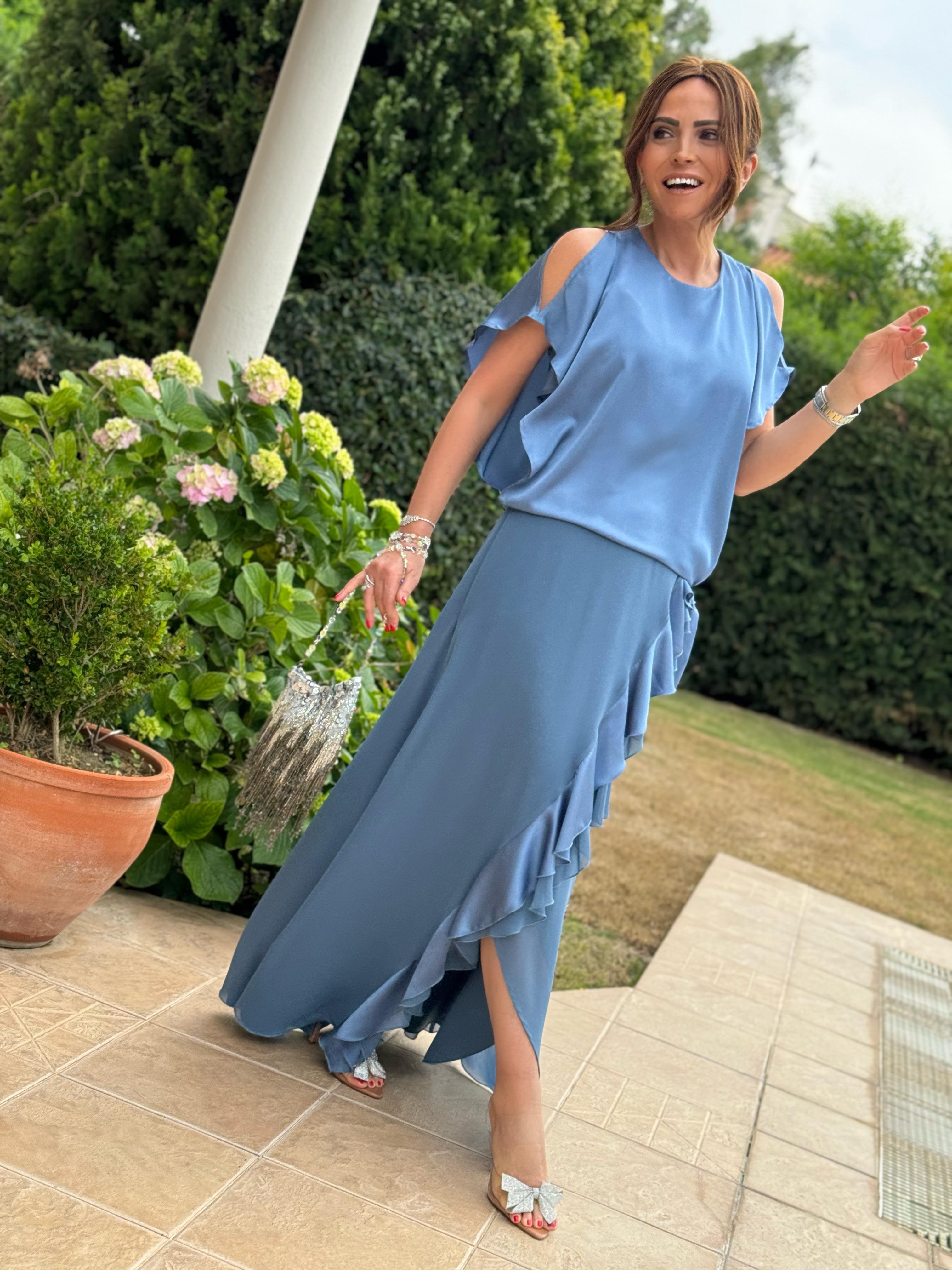Amelia Elbise Azul-Modalody-Plus Size Evening Gowns