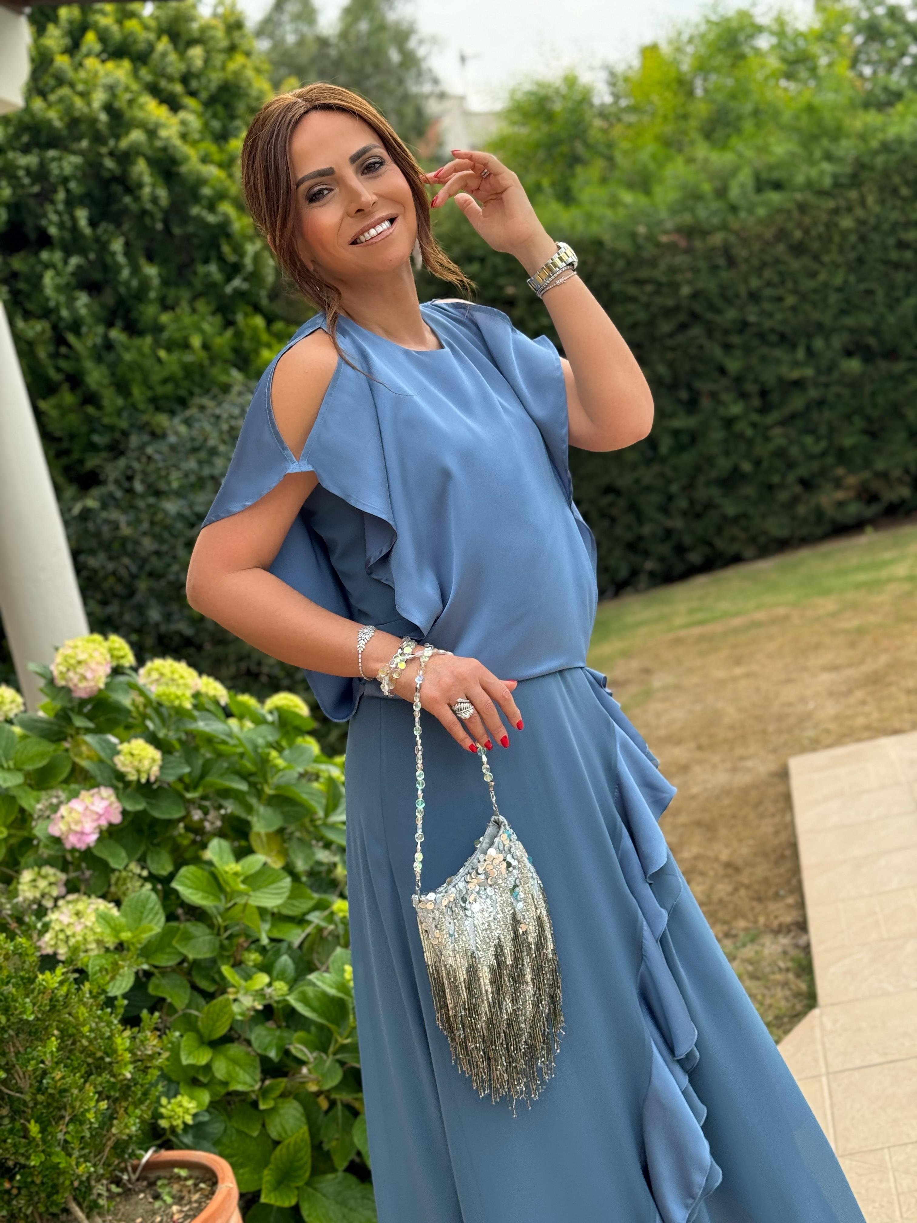 Amelia Elbise Azul-Modalody-Plus Size Evening Gowns