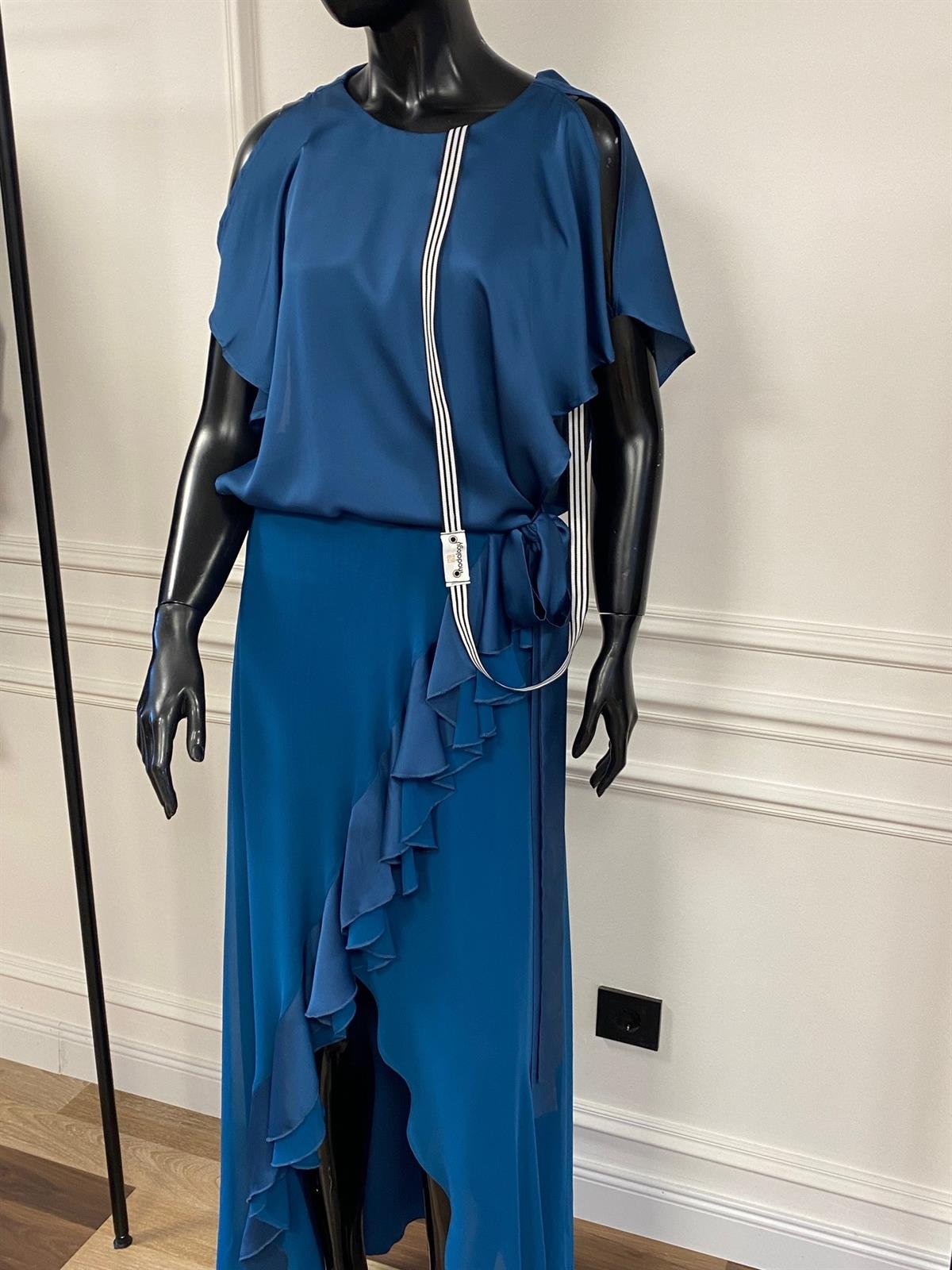 Amelie Dress Blue-Modalody-Plus Size Evening Gowns