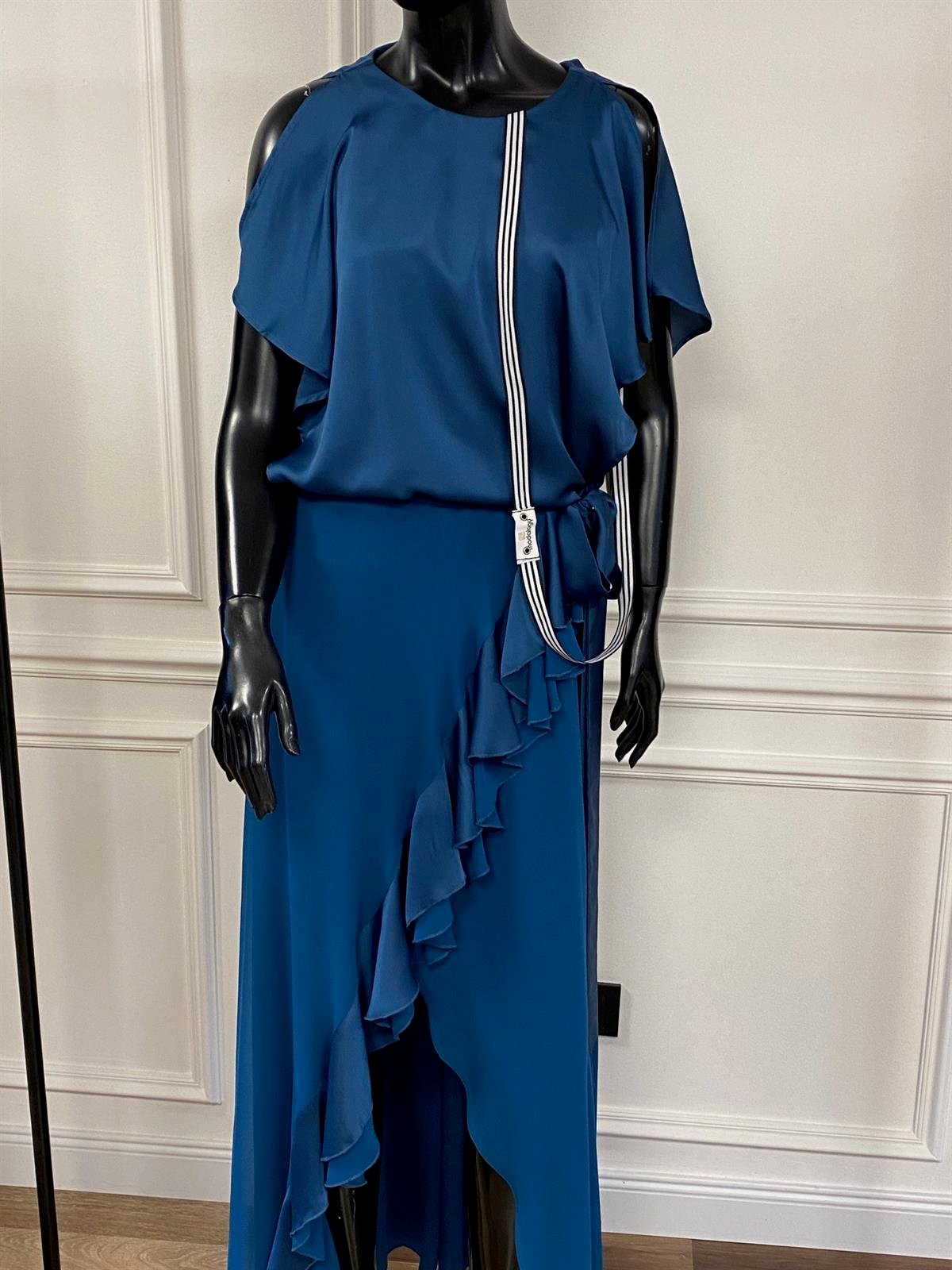 Amelie Dress Blue-Modalody-Plus Size Evening Gowns
