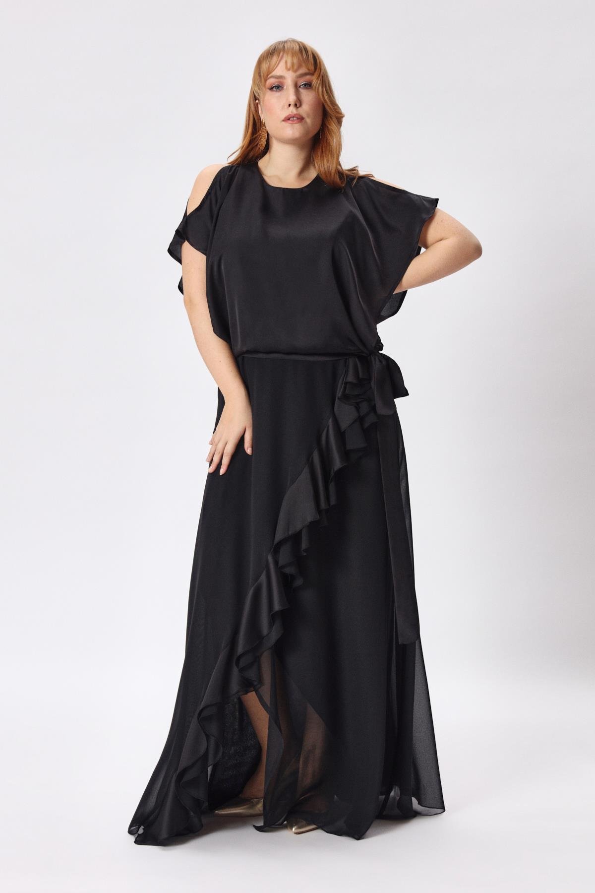 Amelia Dress Black-Modalody-Plus Size Evening Gowns
