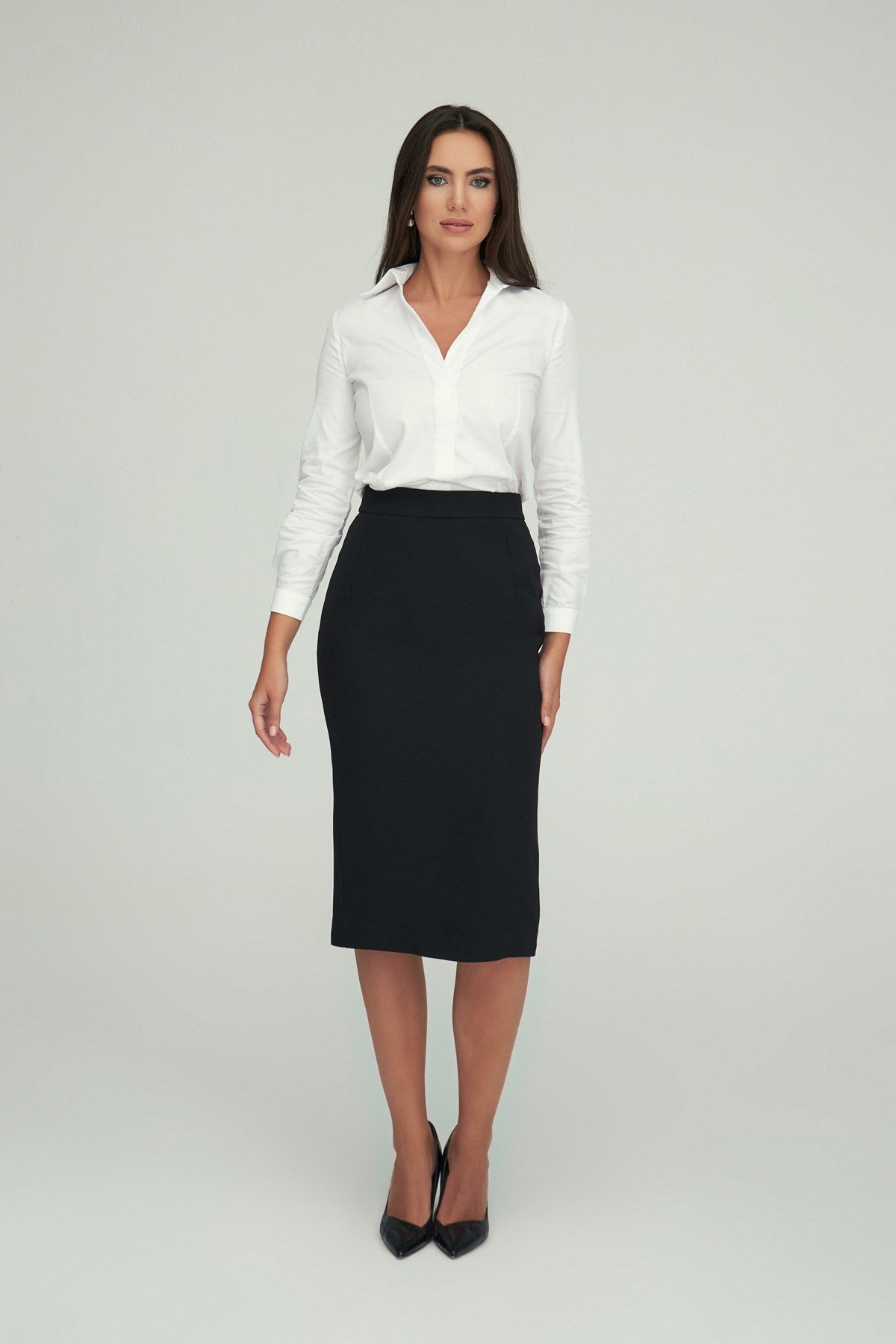 Asya Skirt Black-Modalody-Plus Size Skirts