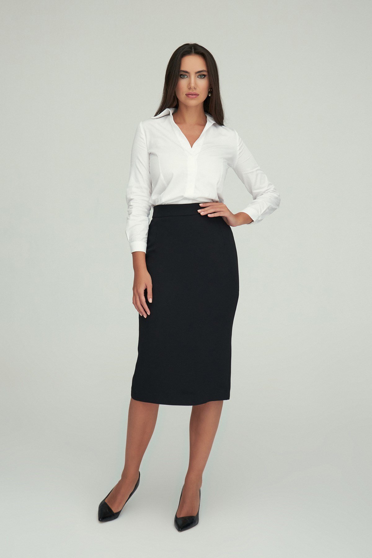 Asya Skirt Black-Modalody-Plus Size Skirts