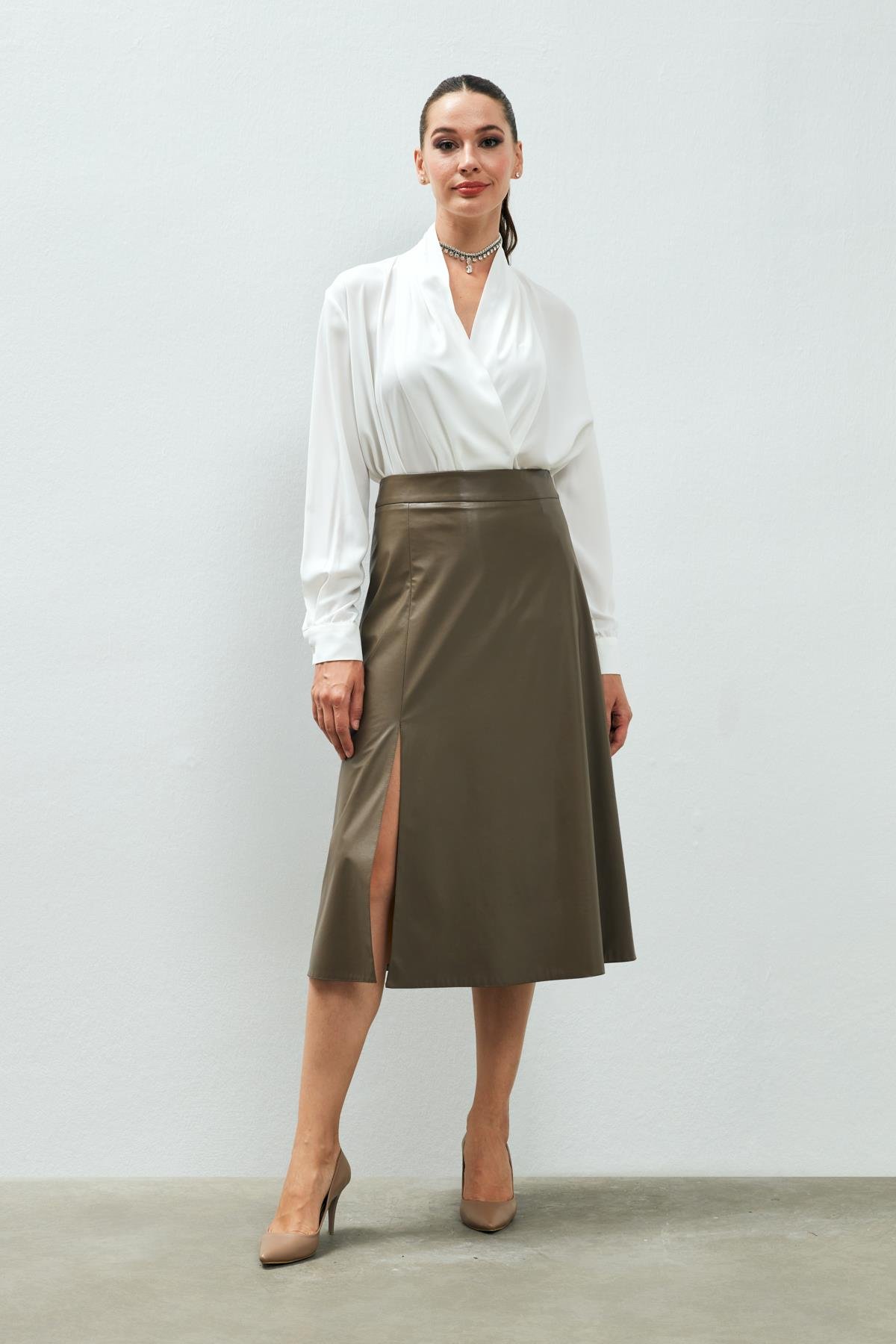 Barbara Skirt Mink-Modalody-Plus Size Skirts