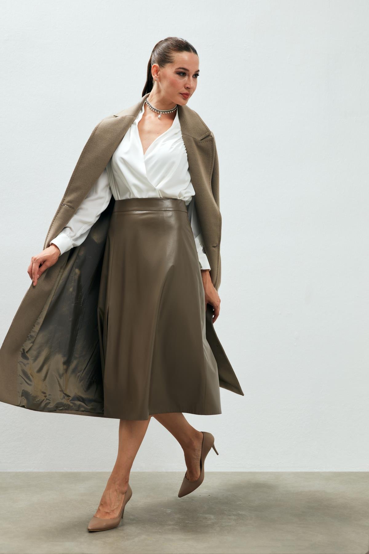 Barbara Skirt Mink-Modalody-Plus Size Skirts
