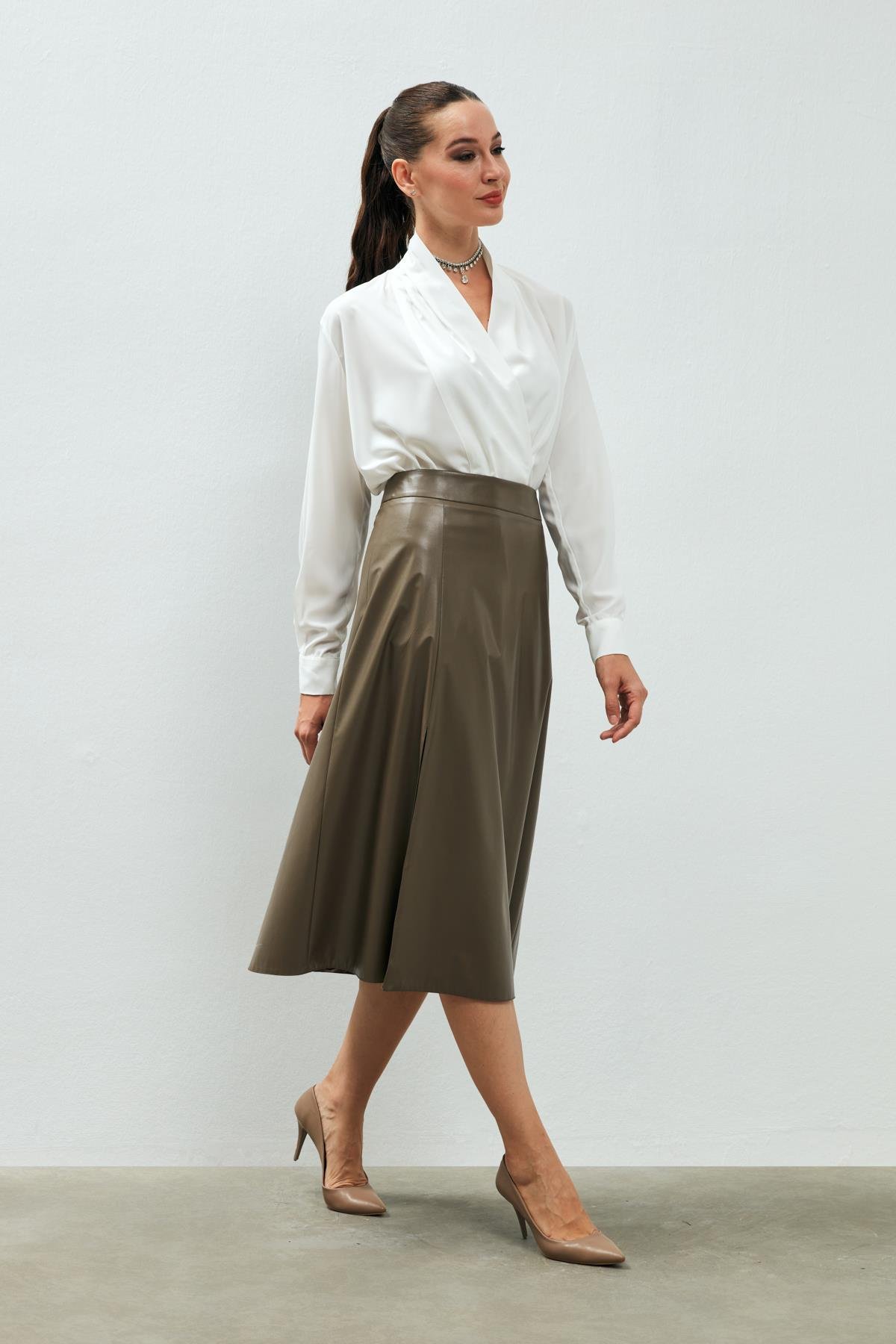 Barbara Skirt Mink-Modalody-Plus Size Skirts