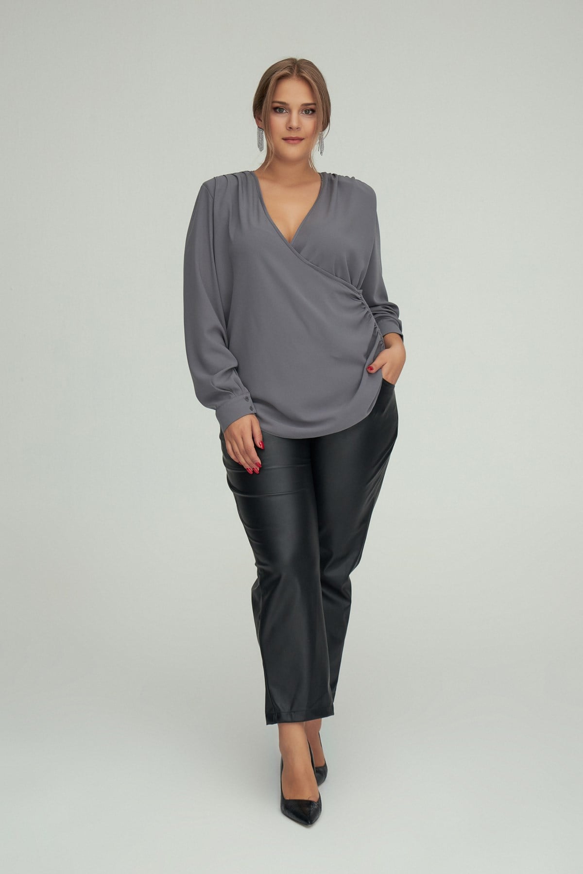 Beta Pants Black-Modalody-Plus Size Pants