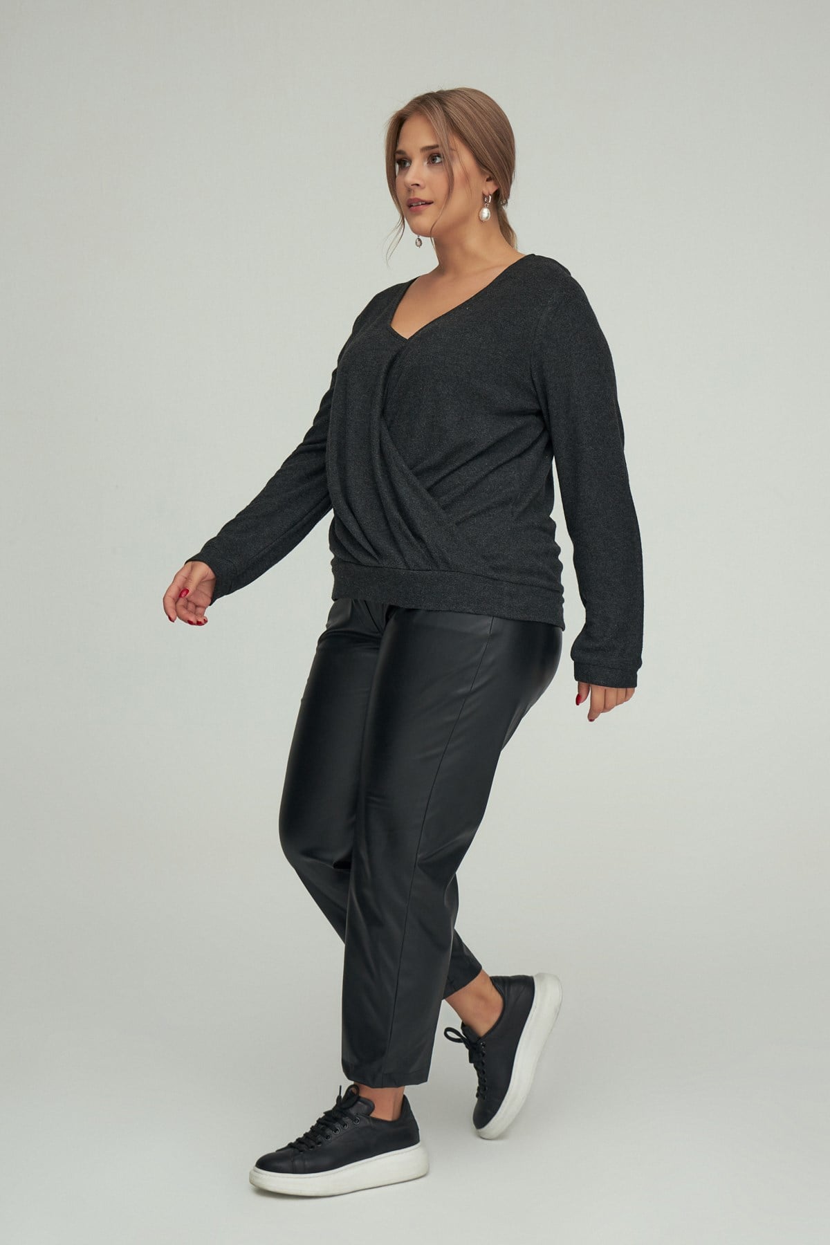 Beta Pants Black-Modalody-Plus Size Pants