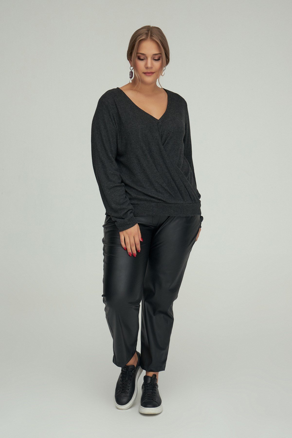 Beta Pants Black-Modalody-Plus Size Pants