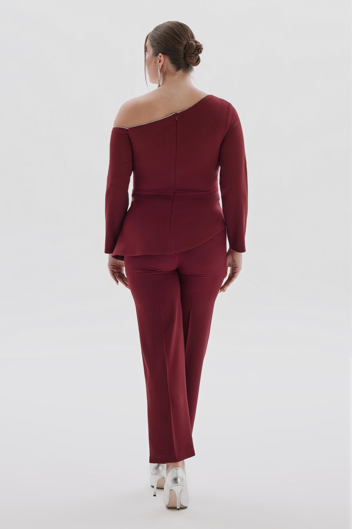 Camila Trousers Burgundy-Modalogy-Trousers