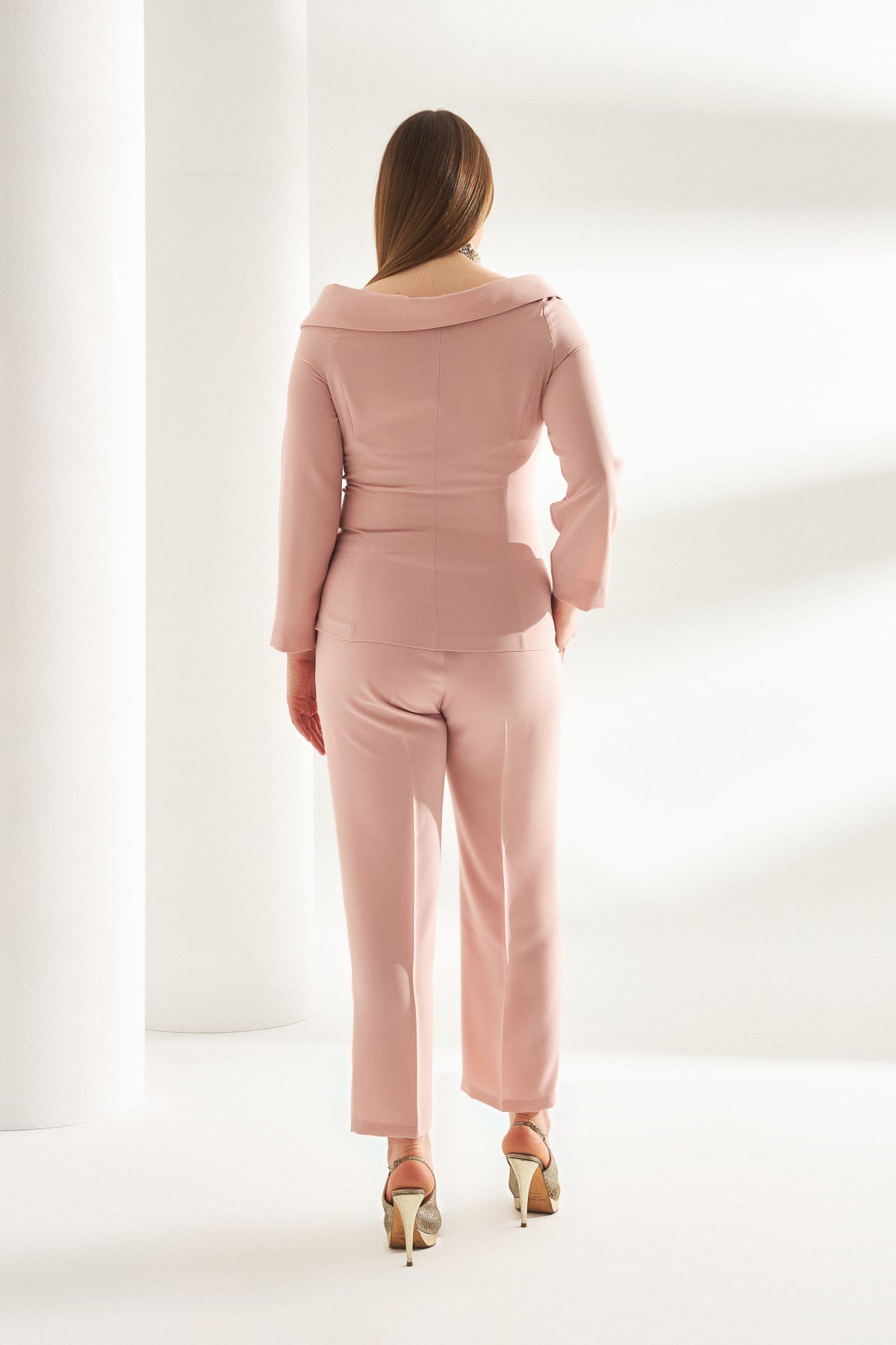 Camila Pants Pink-Modalody-Plus Size Pants