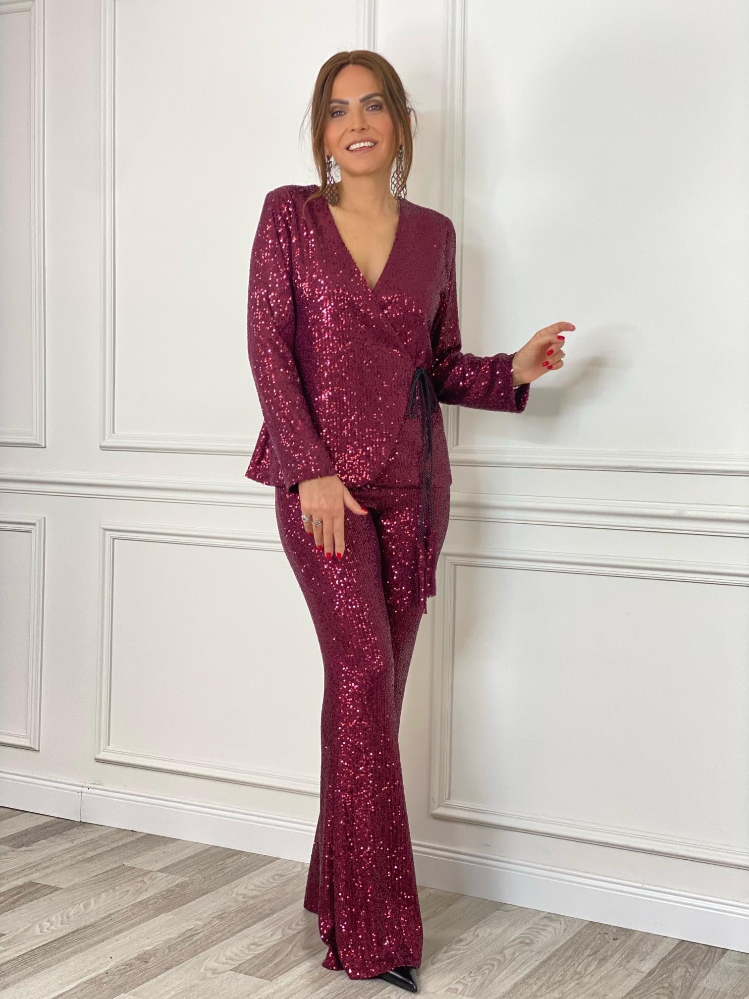Carmen Bluz Bordo-Modalody-Plus Size Blouses