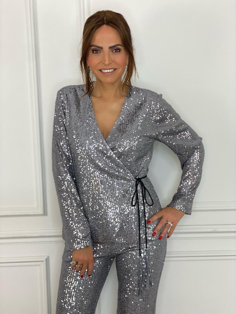 Carmen Bluz Silver-Modalody-Büyük Beden Bluzlar