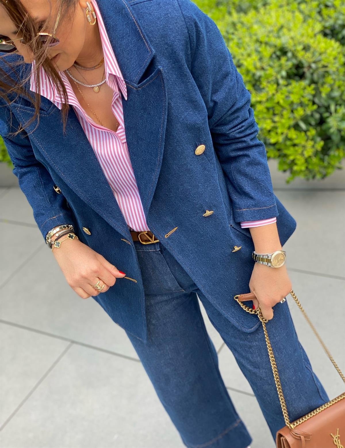 Denim Ceket-Modalody-Plus Size Jackets