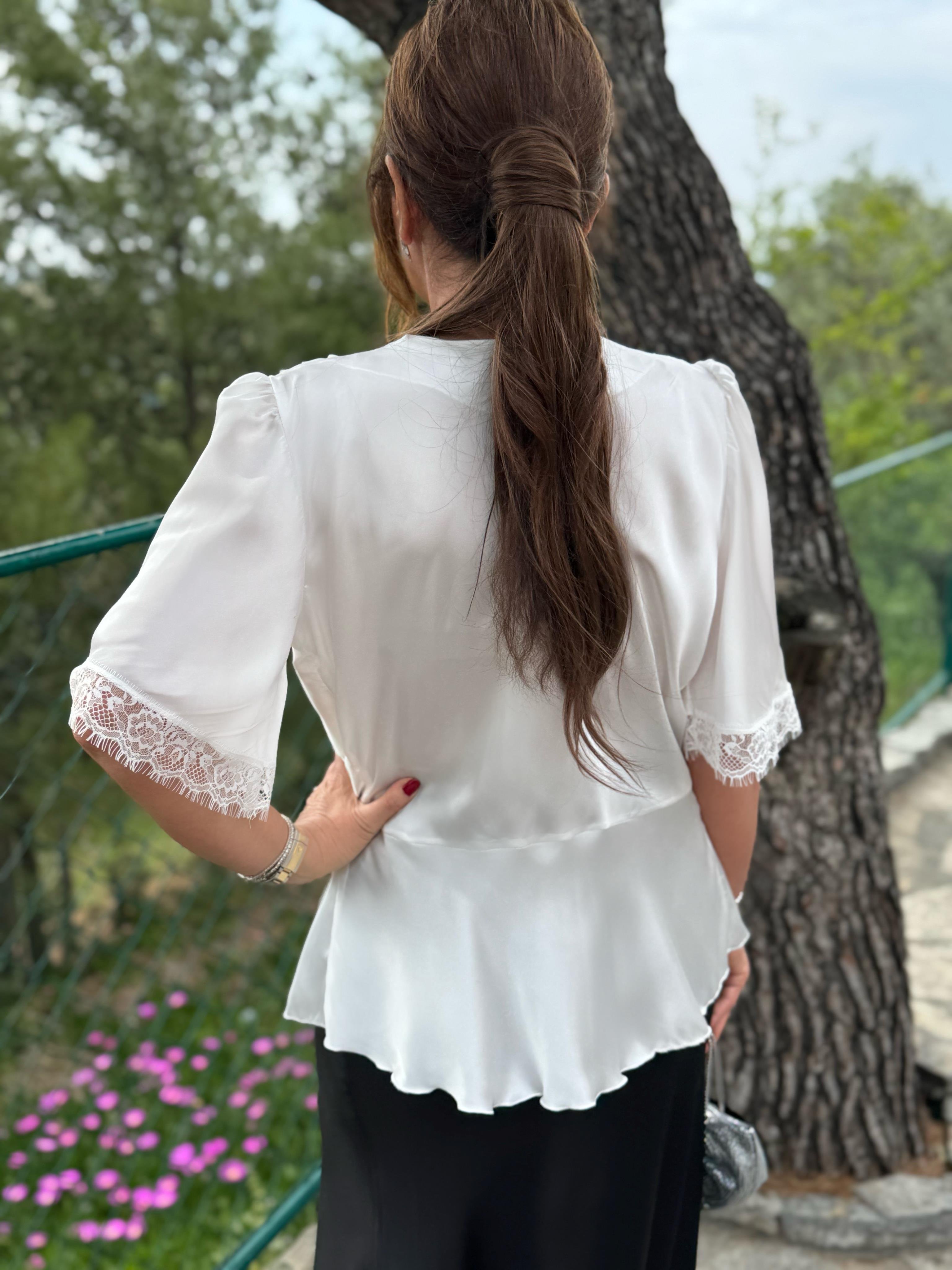 Desira Bluz Beyaz-Modalody-Blouses