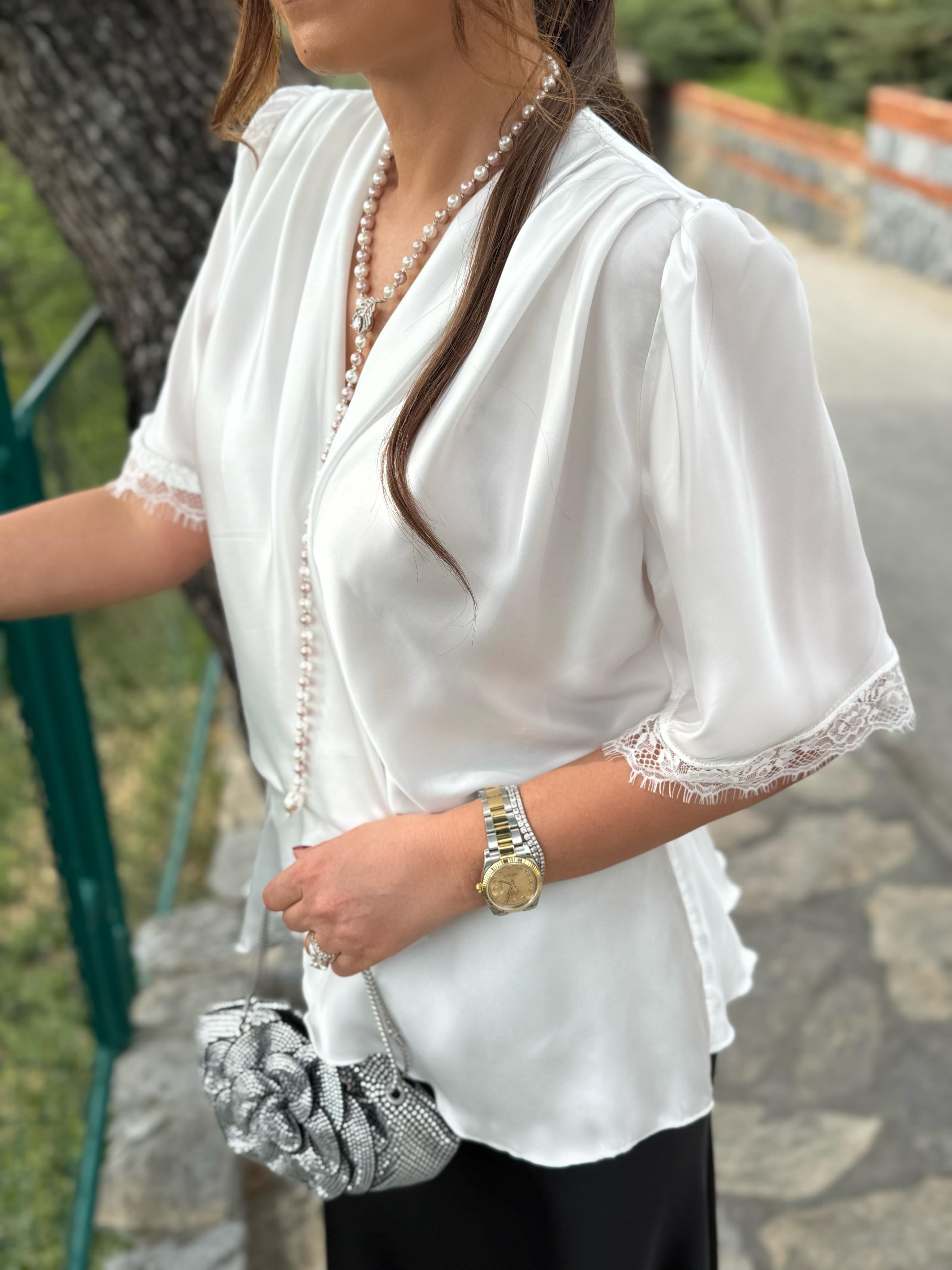 Desira Bluz Beyaz-Modalody-Blouses