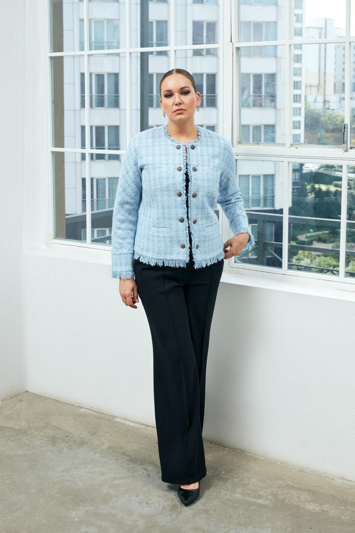 Diva Jacket Blue-Modalody-Plus Size Jackets