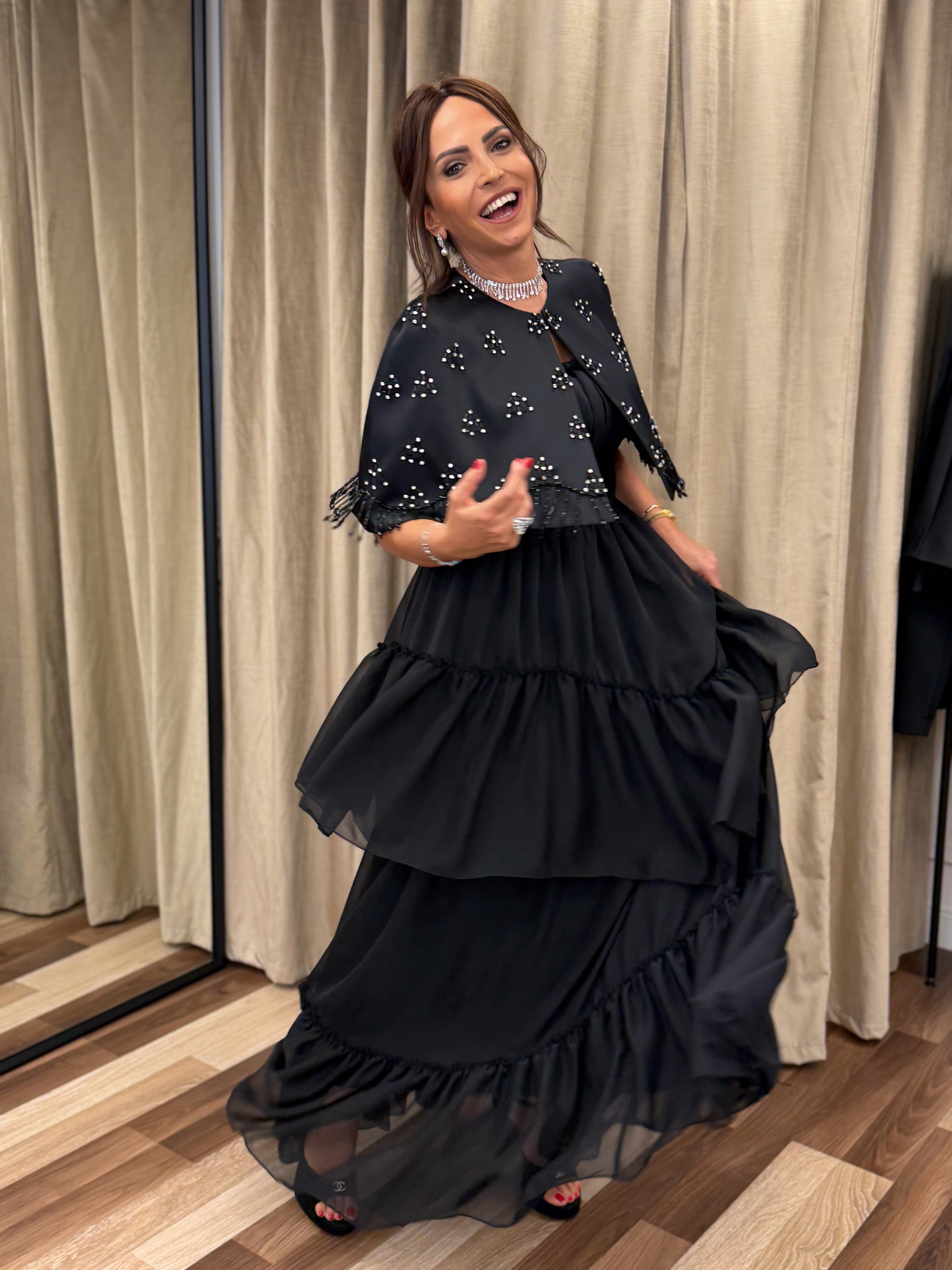 Elena Elbise Siyah-Modalody-Evening Dresses