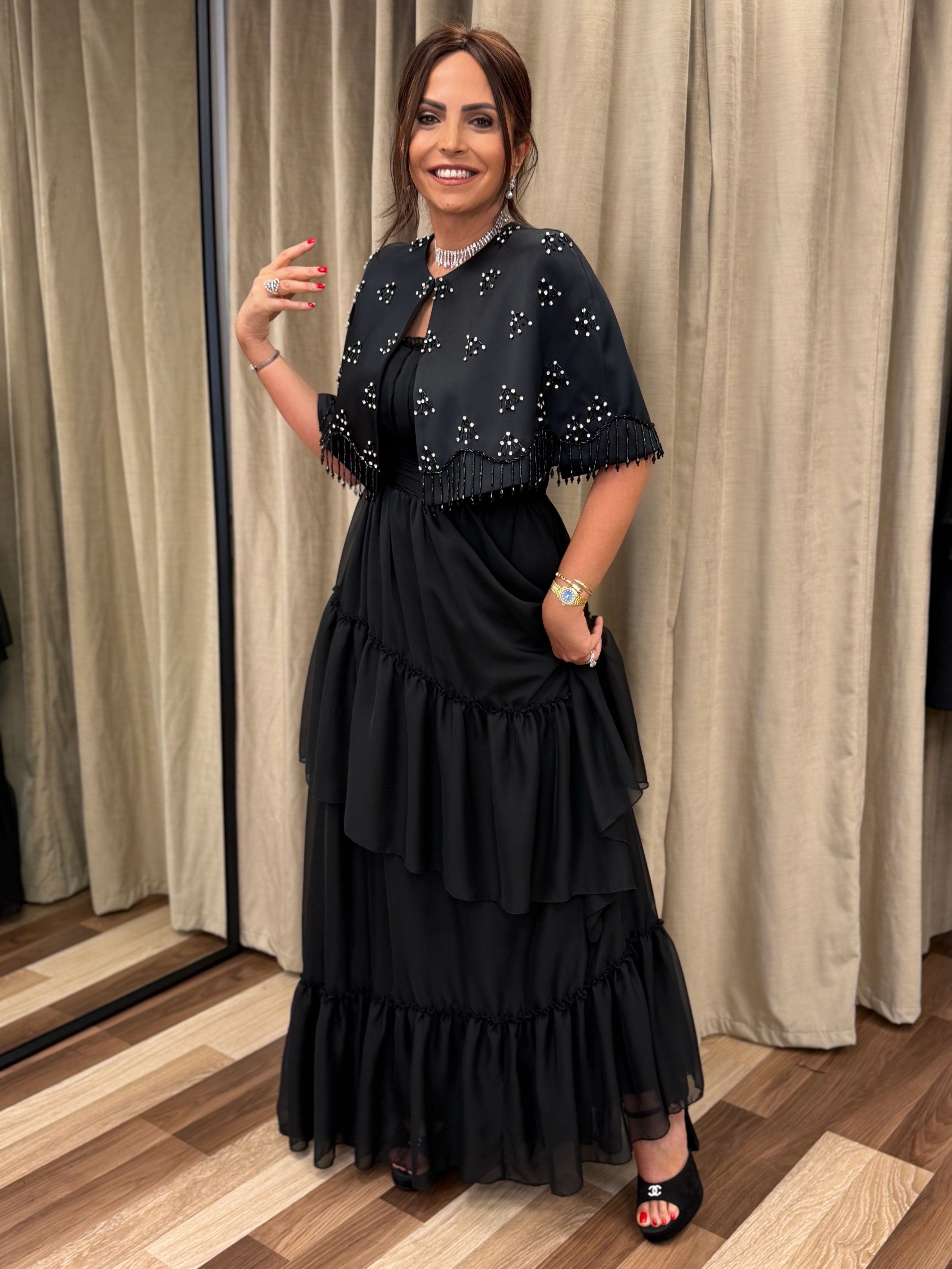 Elena Elbise Siyah-Modalody-Evening Dresses