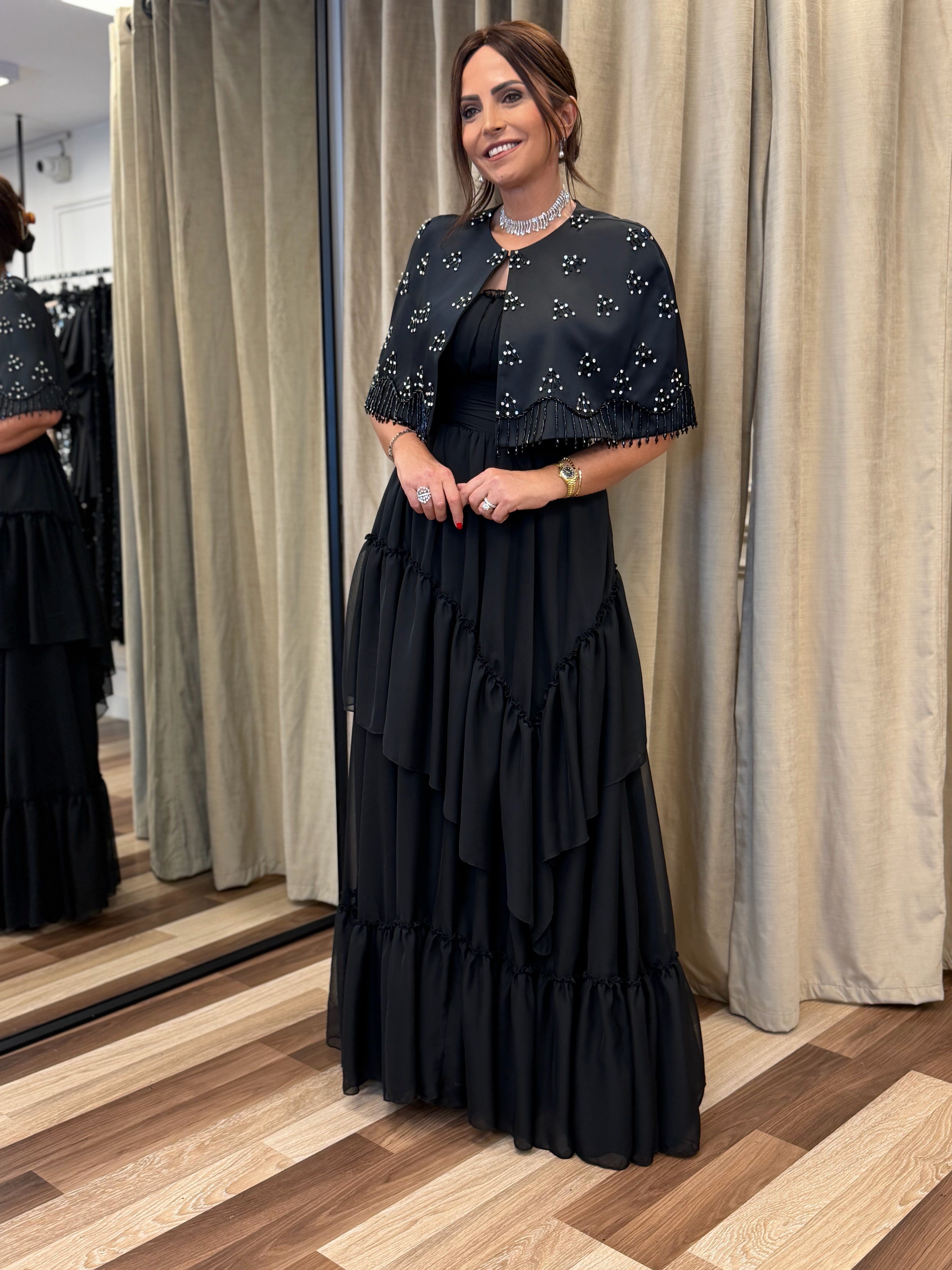 Elena Elbise Siyah-Modalody-Evening Dresses