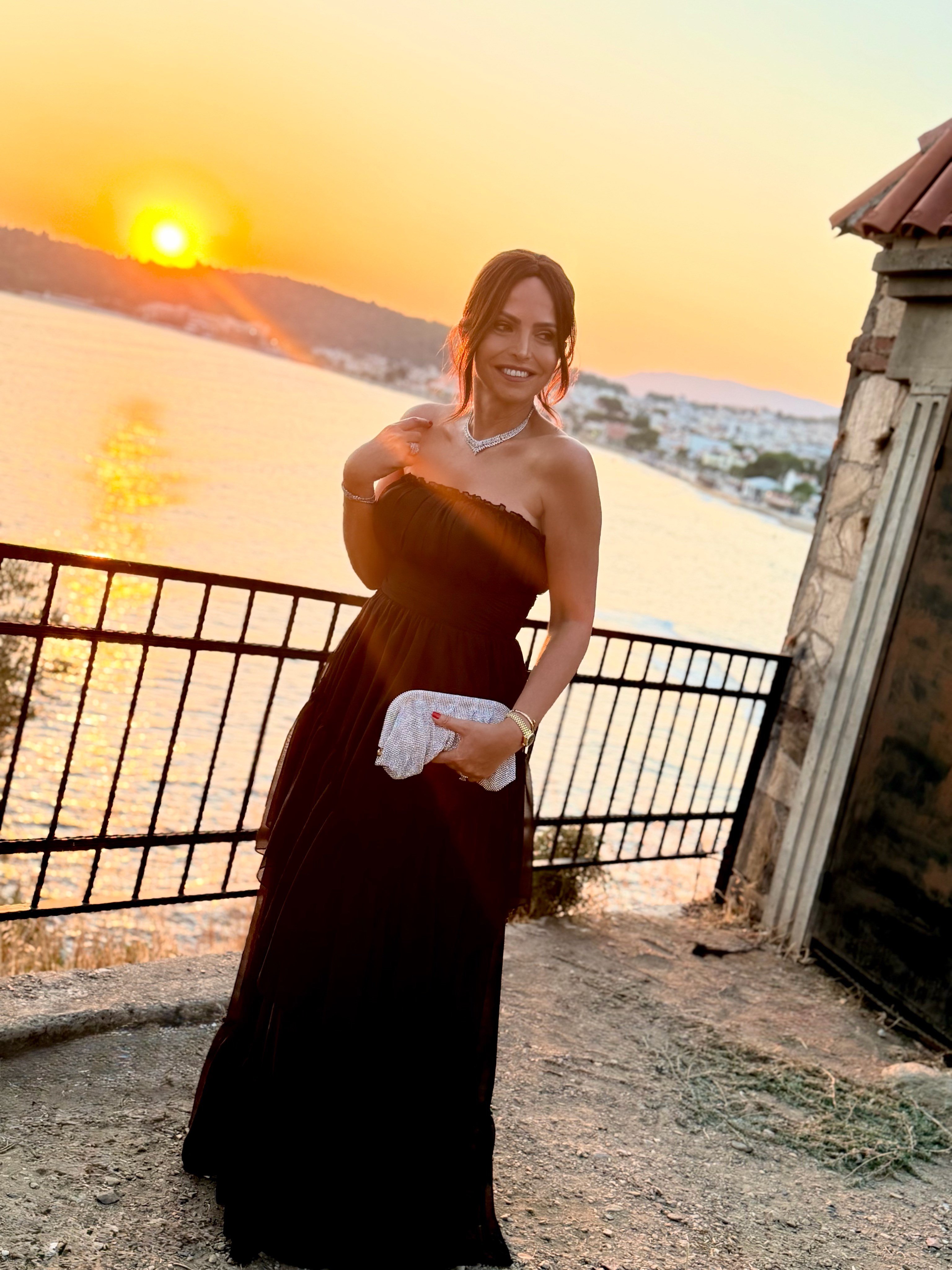 Elena Elbise Siyah-Modalody-Evening Dresses
