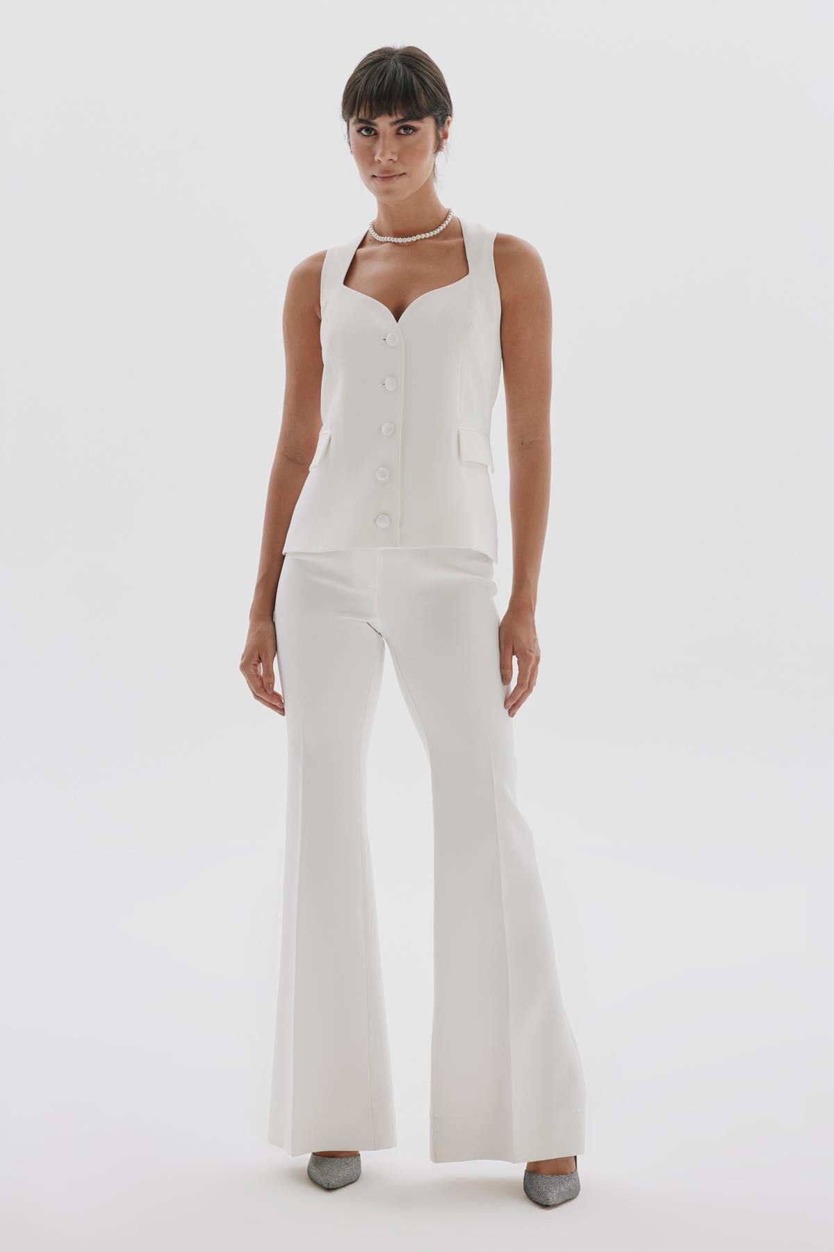 Ella Trousers White-Modalody-Plus Size Trousers