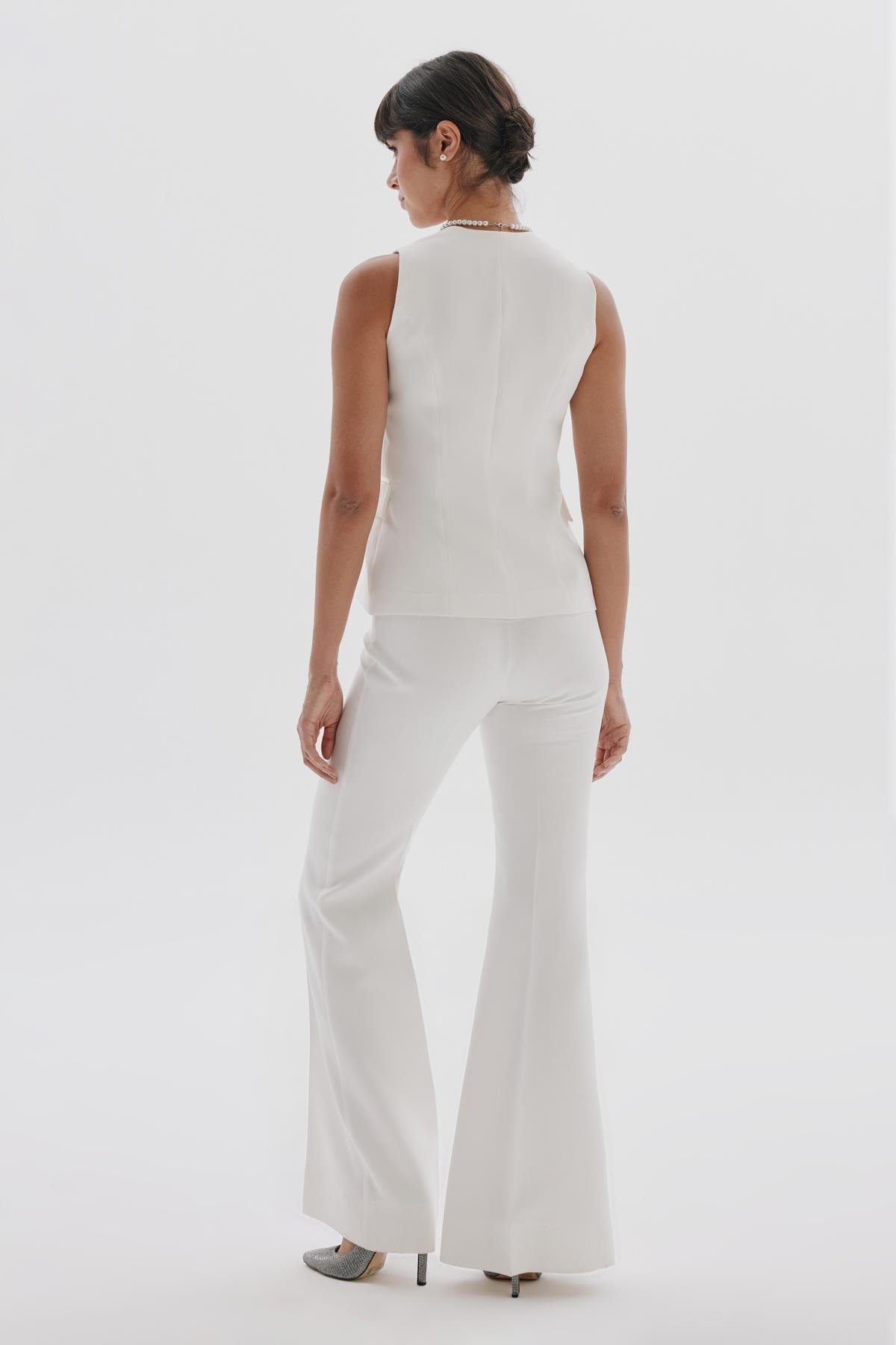 Ella Trousers White-Modalody-Plus Size Trousers