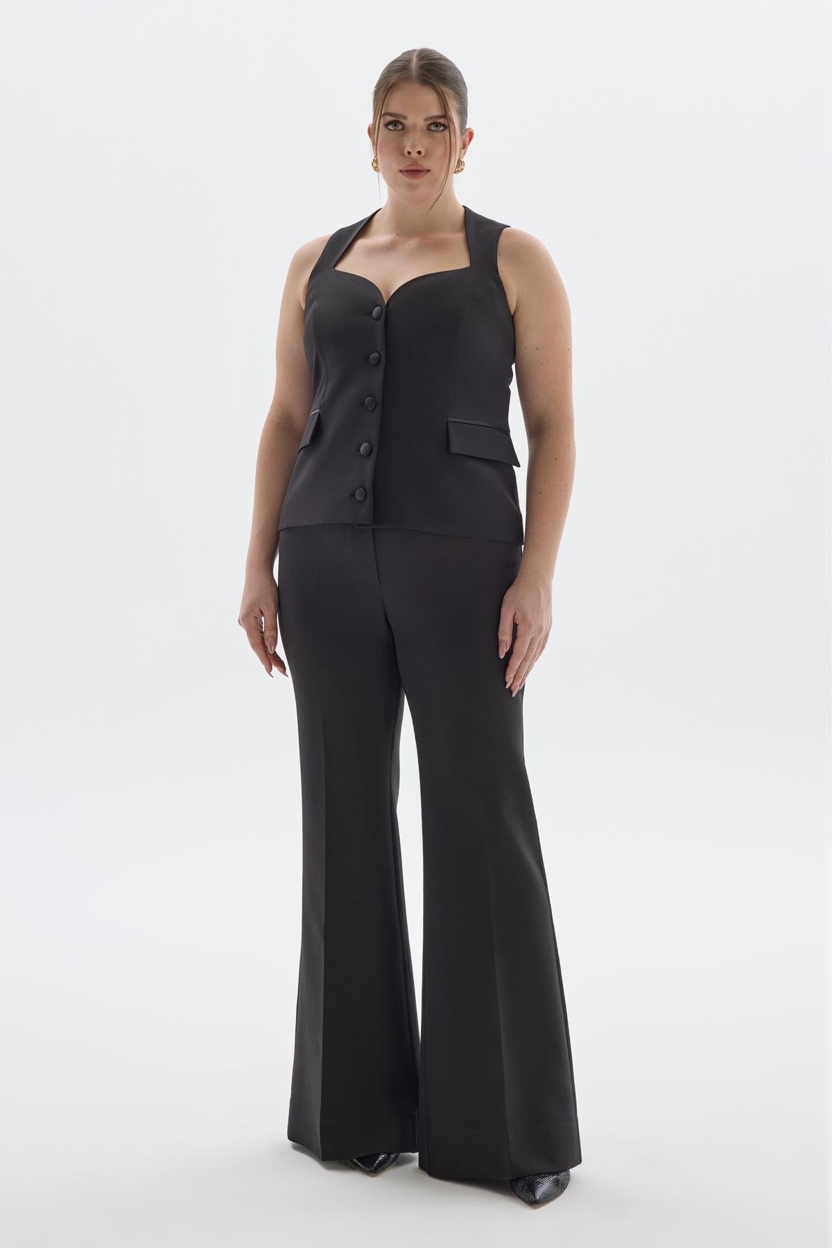 Ella Pantolon Siyah-Modalody-Büyük Beden Pantolonlar