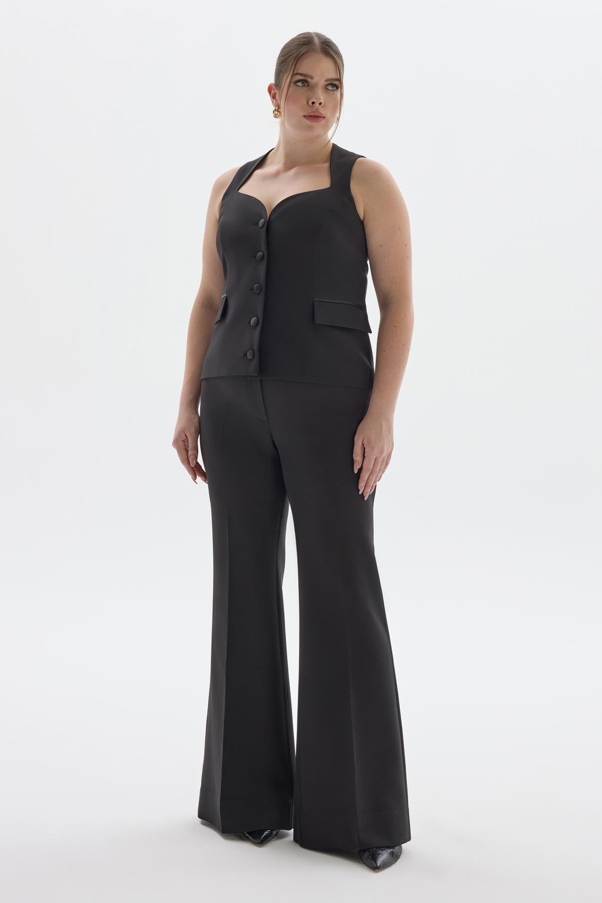 Ella Pantolon Siyah-Modalody-Büyük Beden Pantolonlar