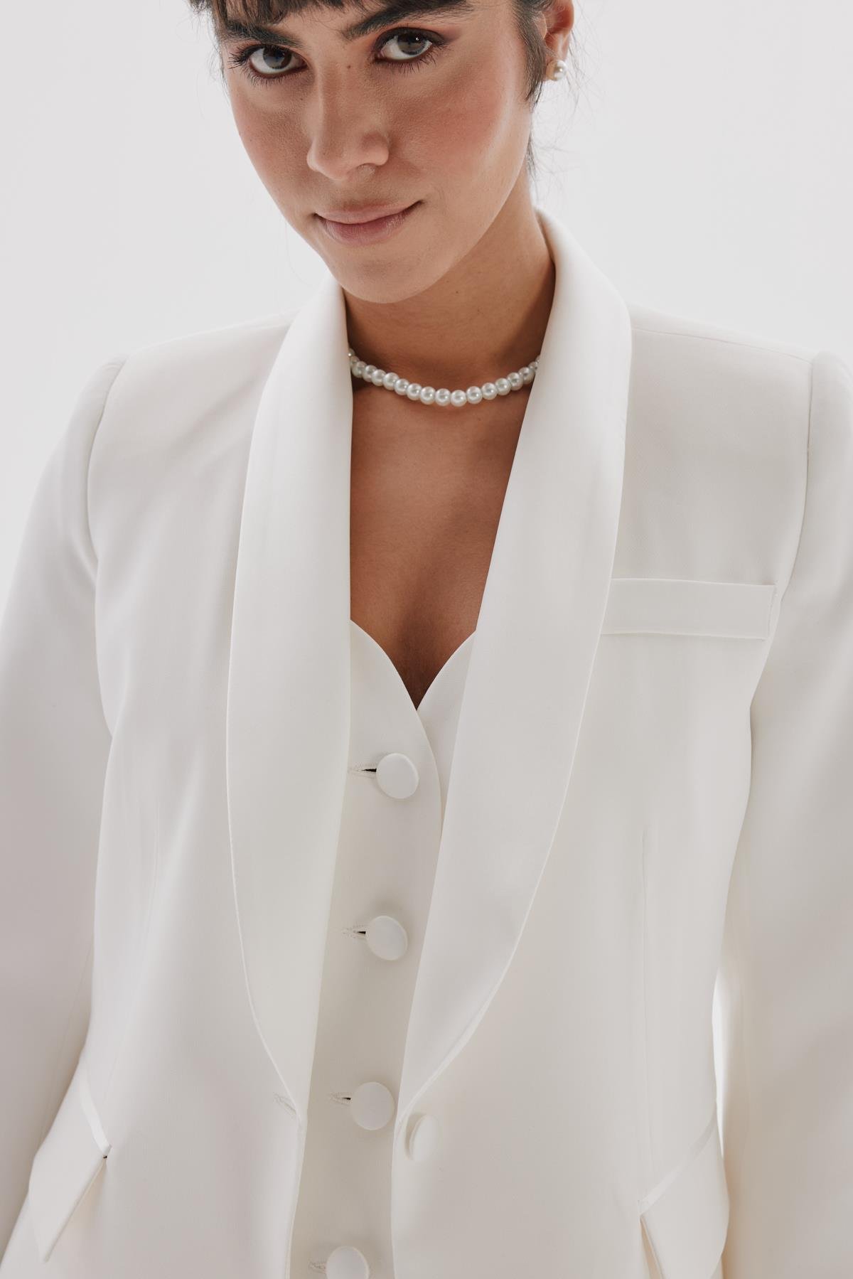 Ella Vest White-Modalody-Vests