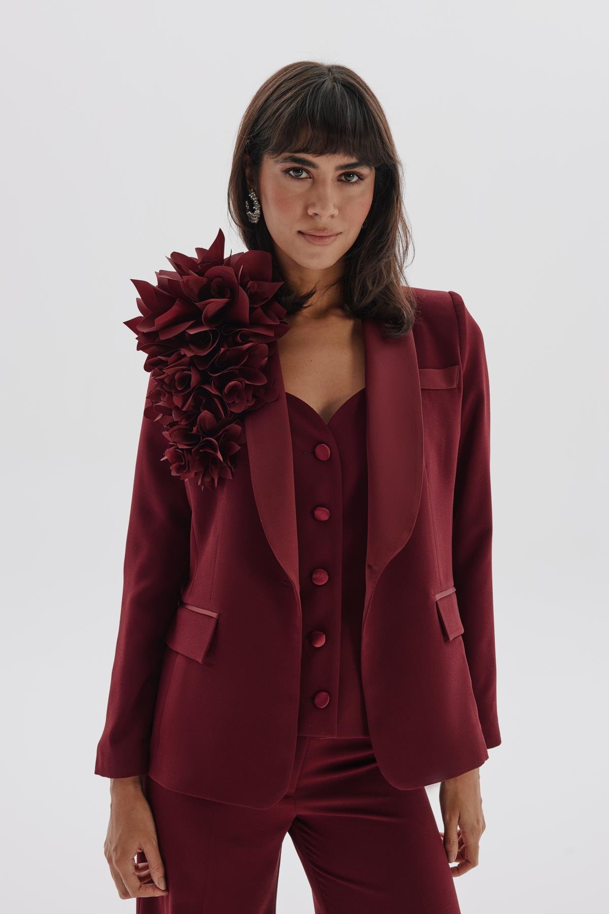 Ella Vest Burgundy-Modalody-Vests