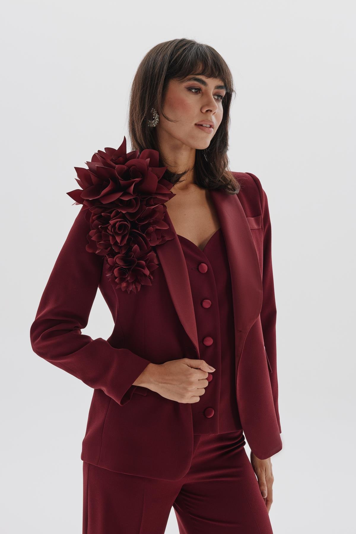 Ella Vest Burgundy-Modalody-Vests