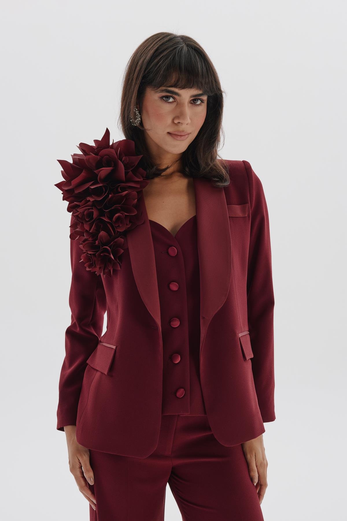 Ella Vest Burgundy-Modalody-Vests