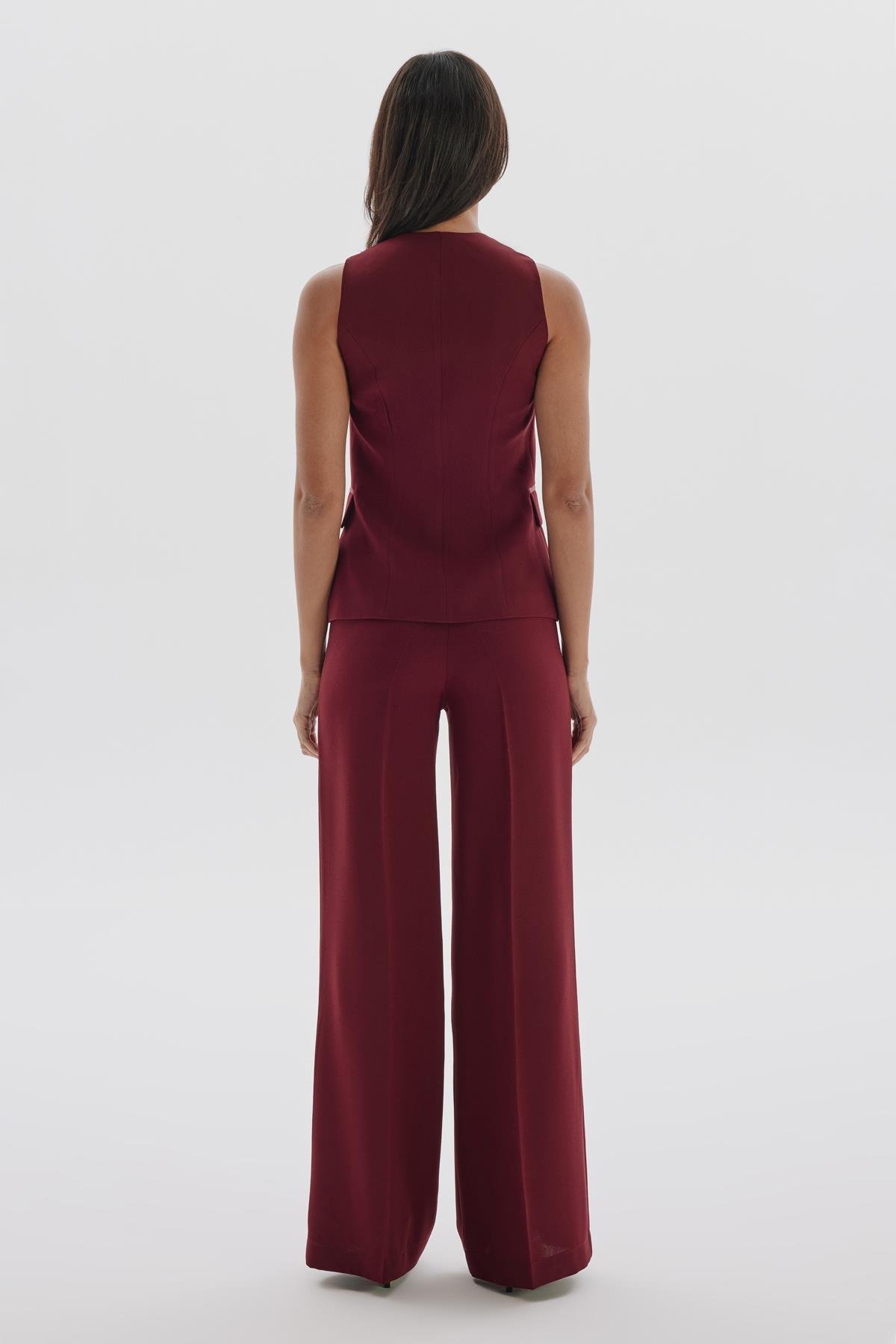 Ella Vest Burgundy-Modalody-Vests