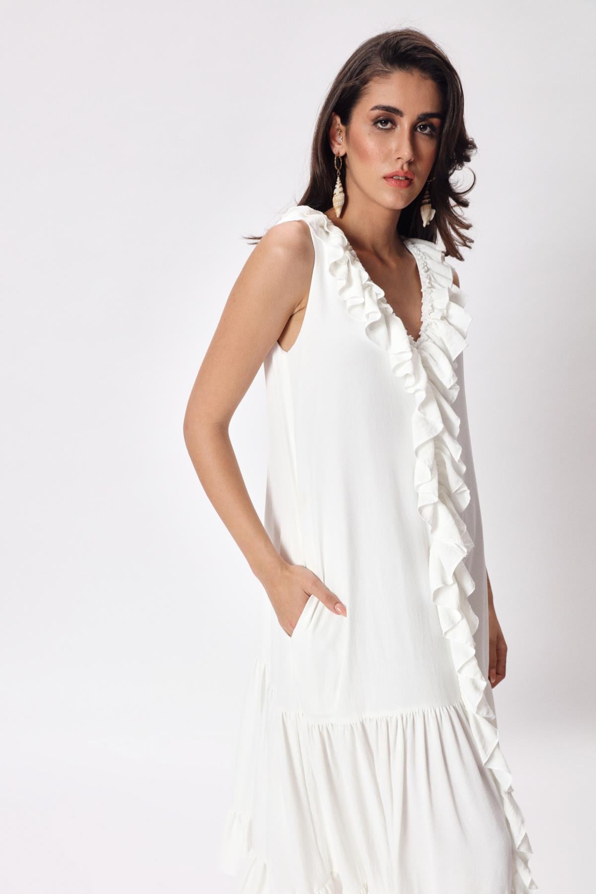 Fiesta Dress White-Modalody-Dresses