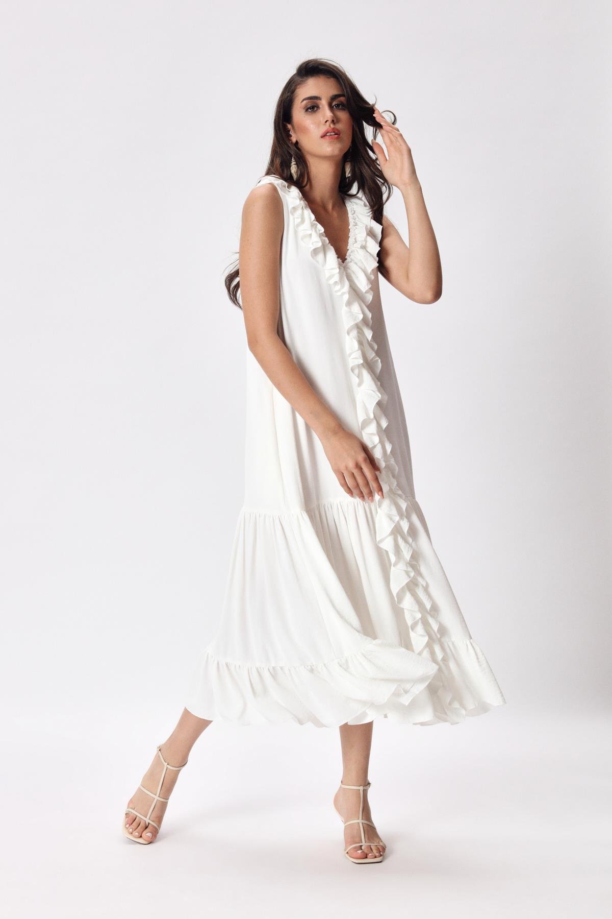Fiesta Dress White-Modalody-Dresses