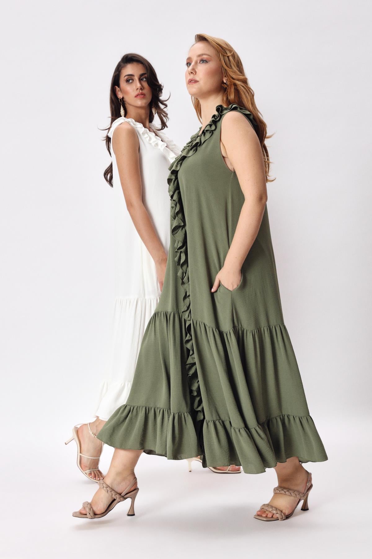 Fiesta Dress Khaki-Modalody-Dresses