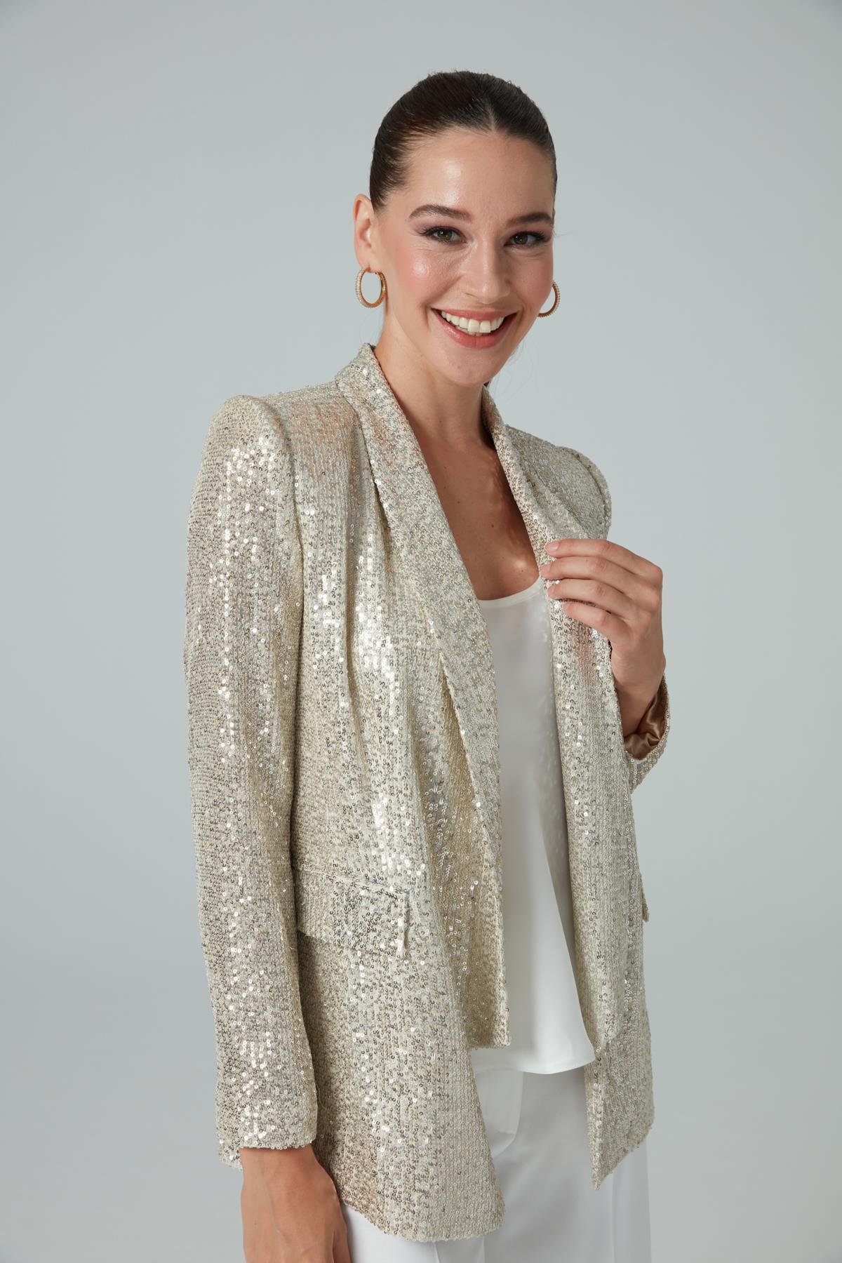 Galia Jacket Beige-Modalody-Plus Size Jackets