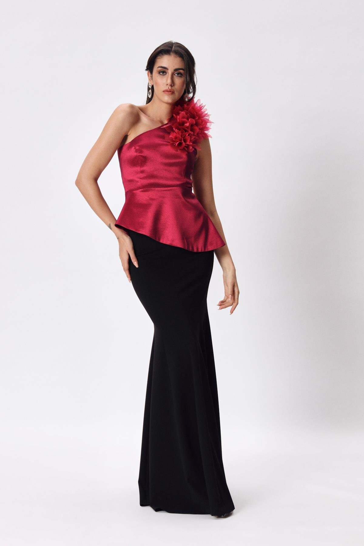 Gisele Bluz Cherry-Modalody-Büyük Beden Bluzlar