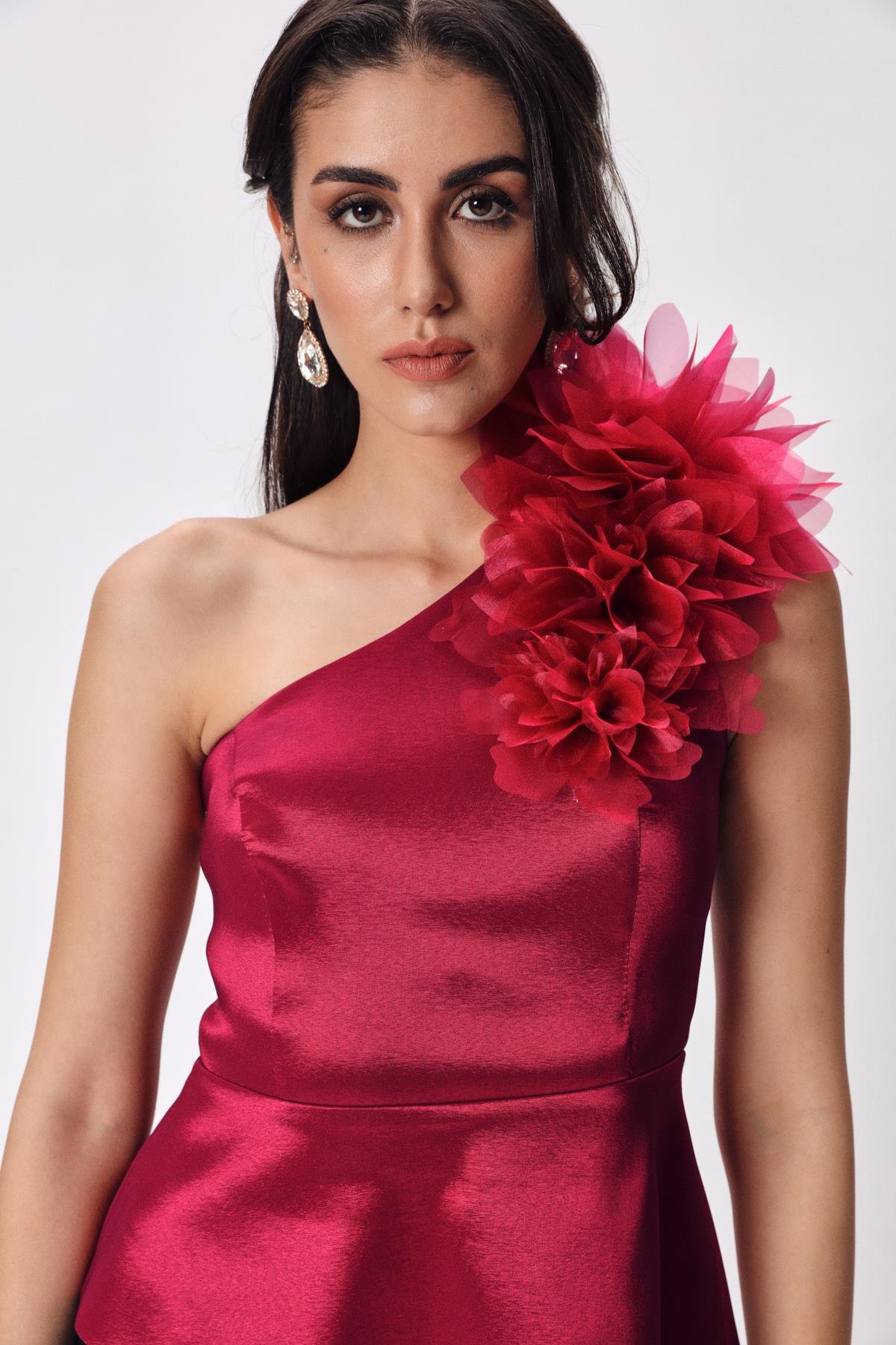 Gisele Bluz Cherry-Modalody-Büyük Beden Bluzlar