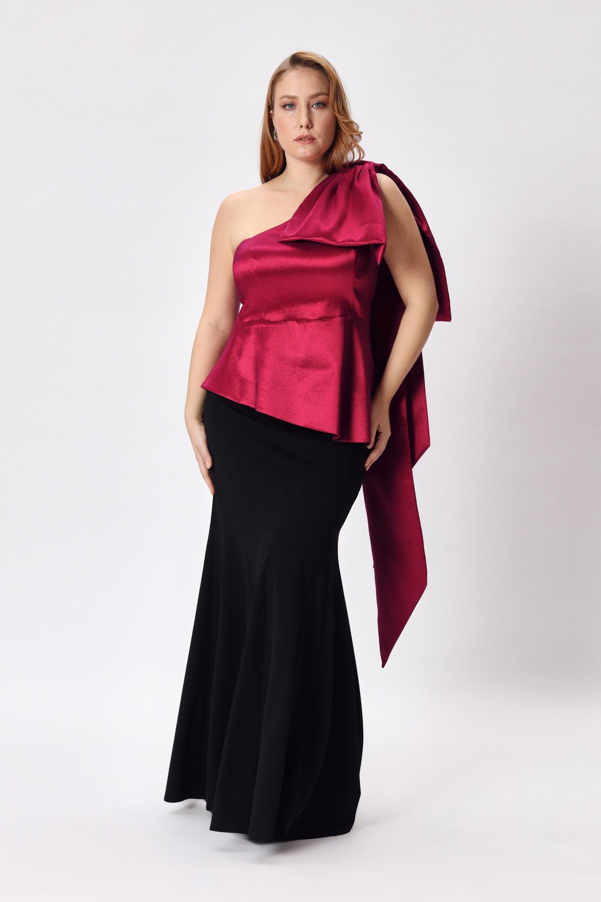 Gisele Bluz Cherry-Modalody-Büyük Beden Bluzlar