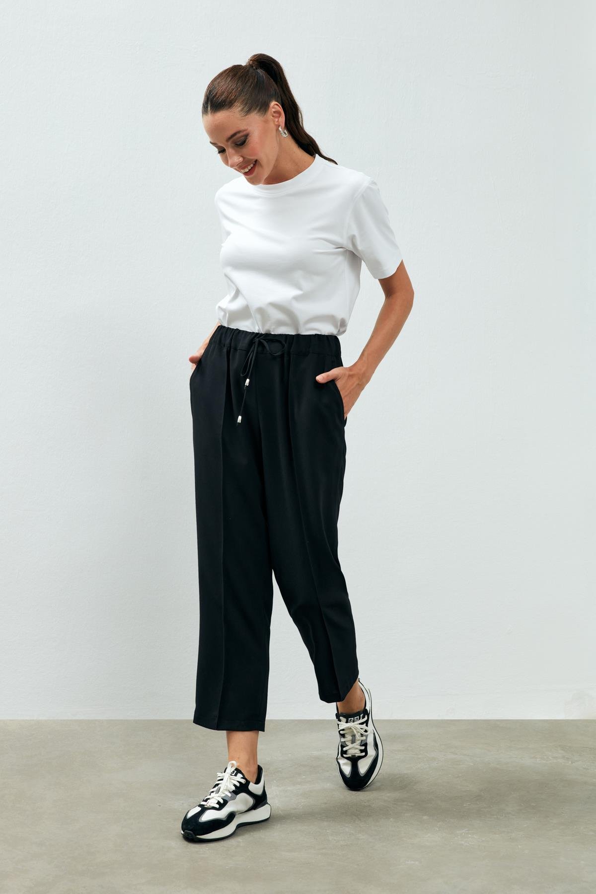 Hermo Trousers Black-Modalody-Plus Size Trousers
