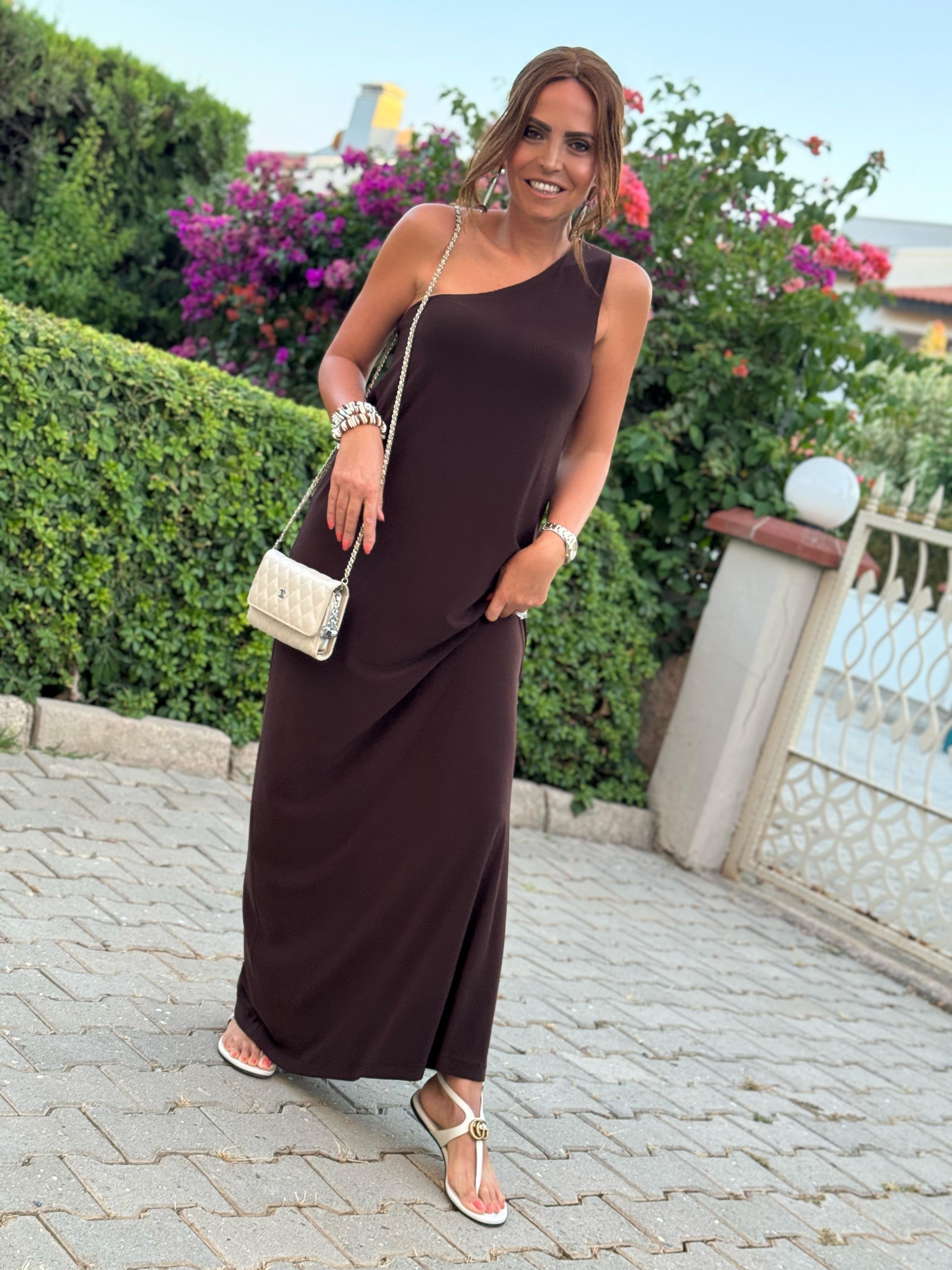 Ibiza Dress Brown-Modalody-Plus Size Dresses