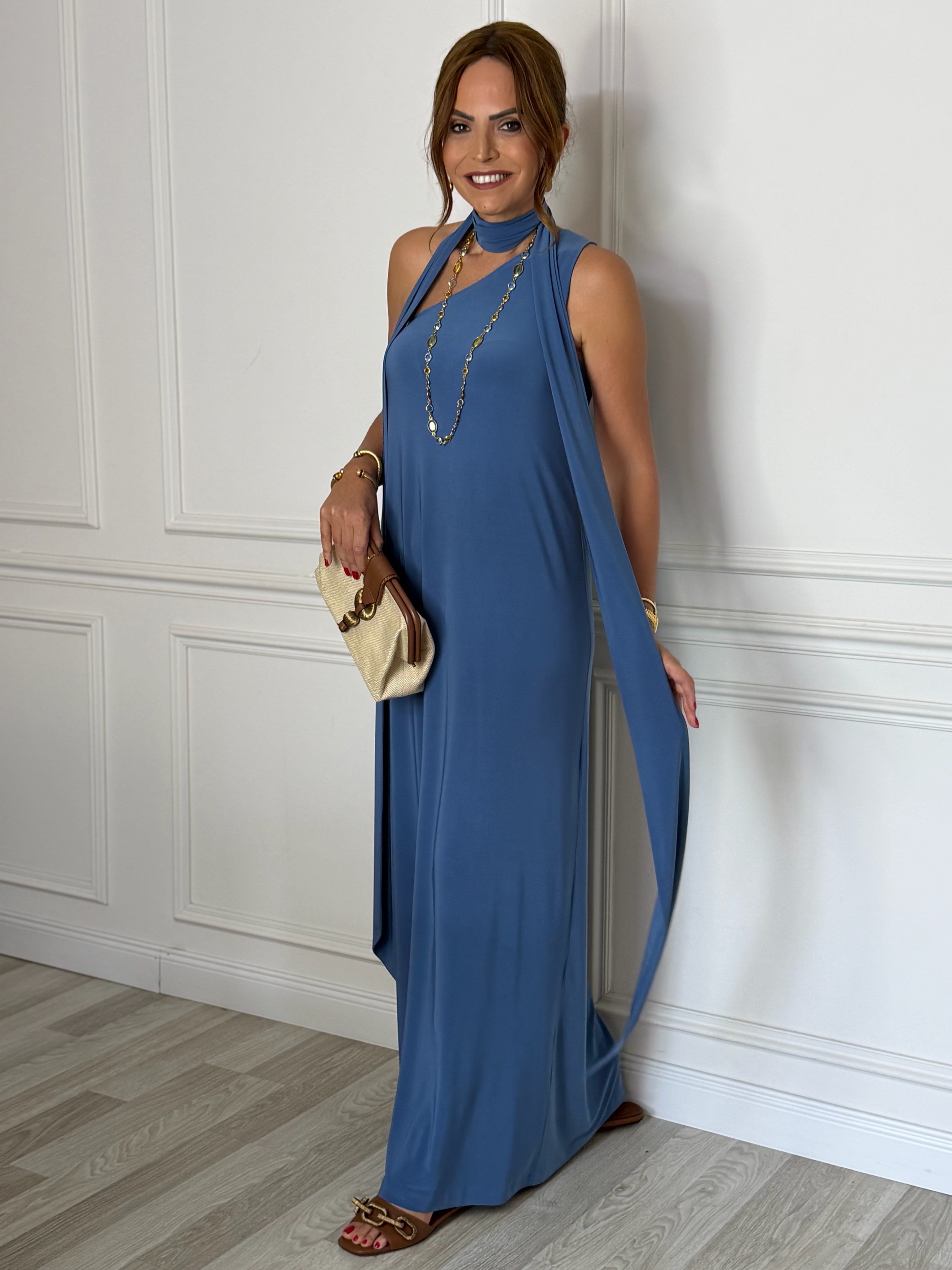 İbiza Elbise Mavi-Modalody-Dresses