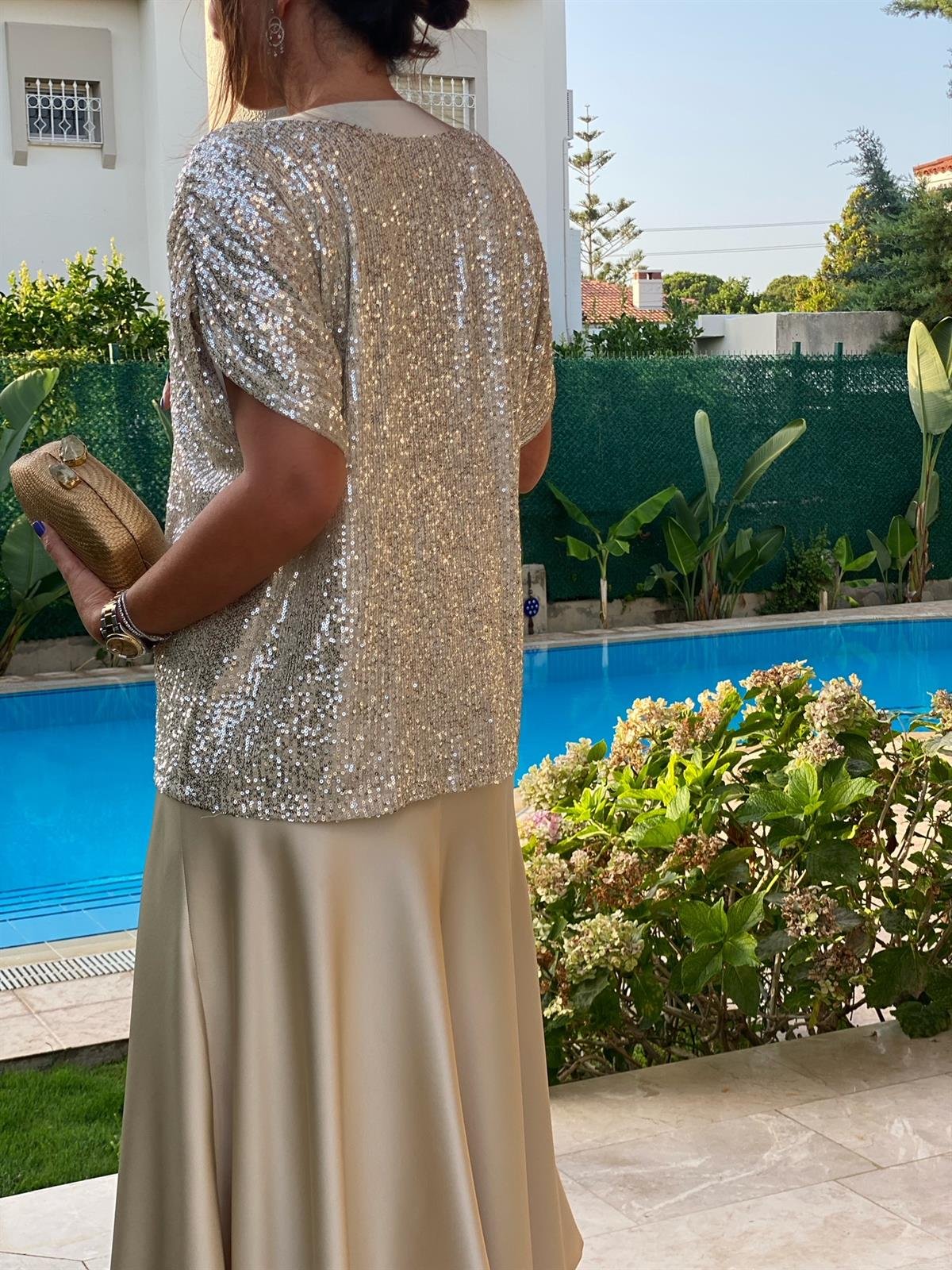 İconas Bluz Bej-Modalody-Plus Size Blouses