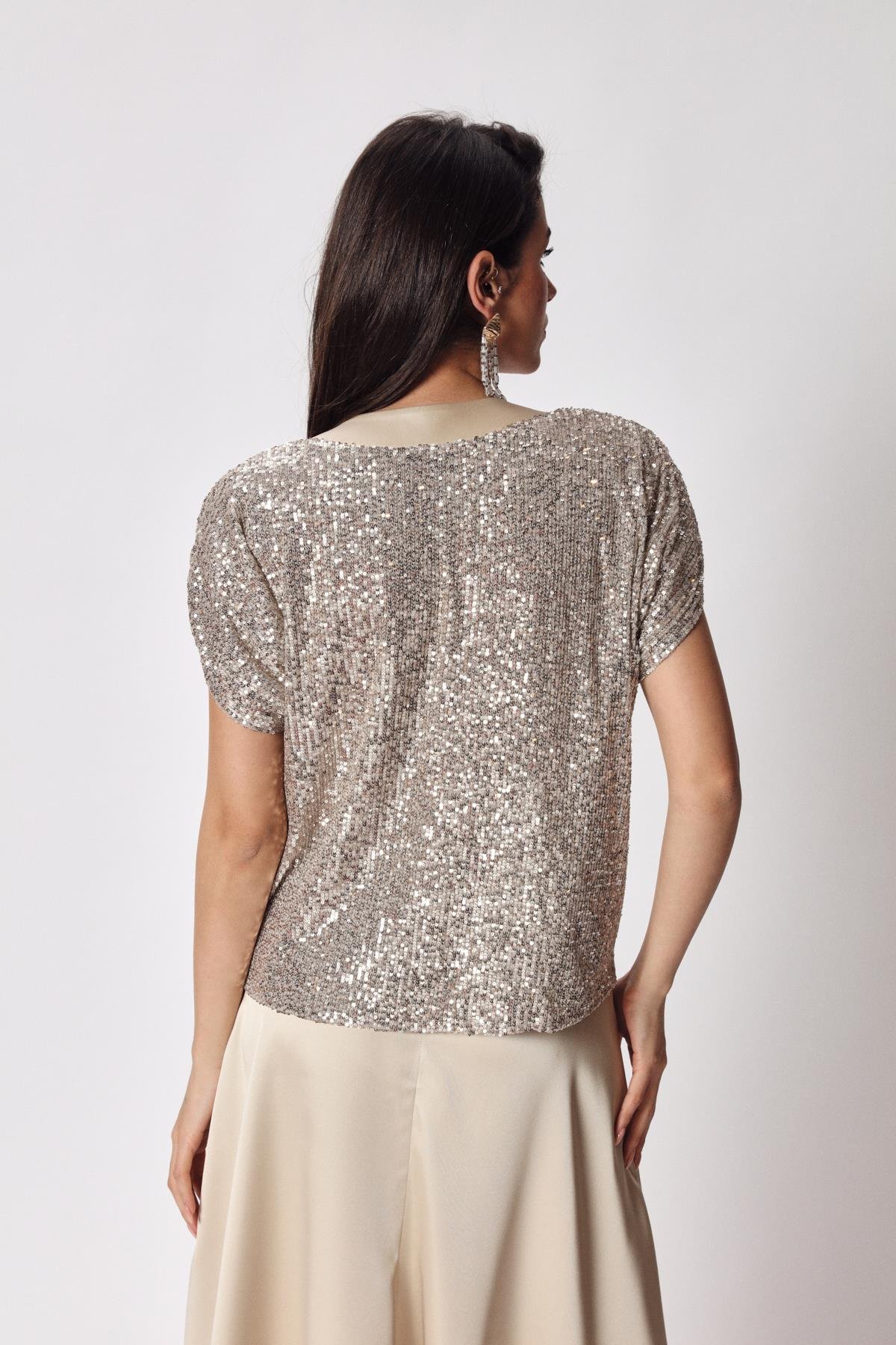 Iconas Blouse Beige-Modalody-Plus Size Blouses